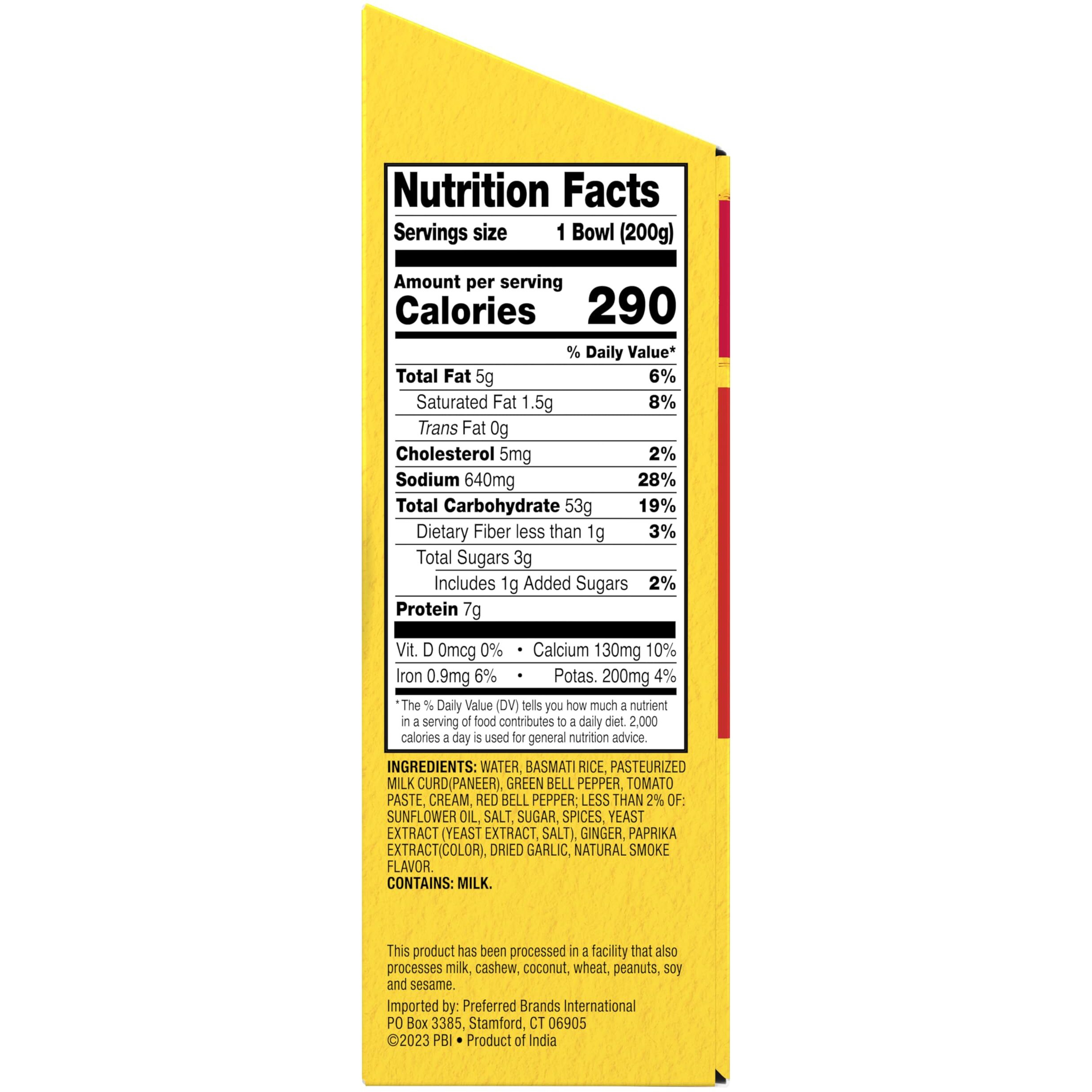 Tasty Bite Smoky Paneer Biryani Rice Bowl, Ready To Eat, Microwaveable, Gluten Free, 7 Ounce (Pack Of 6)