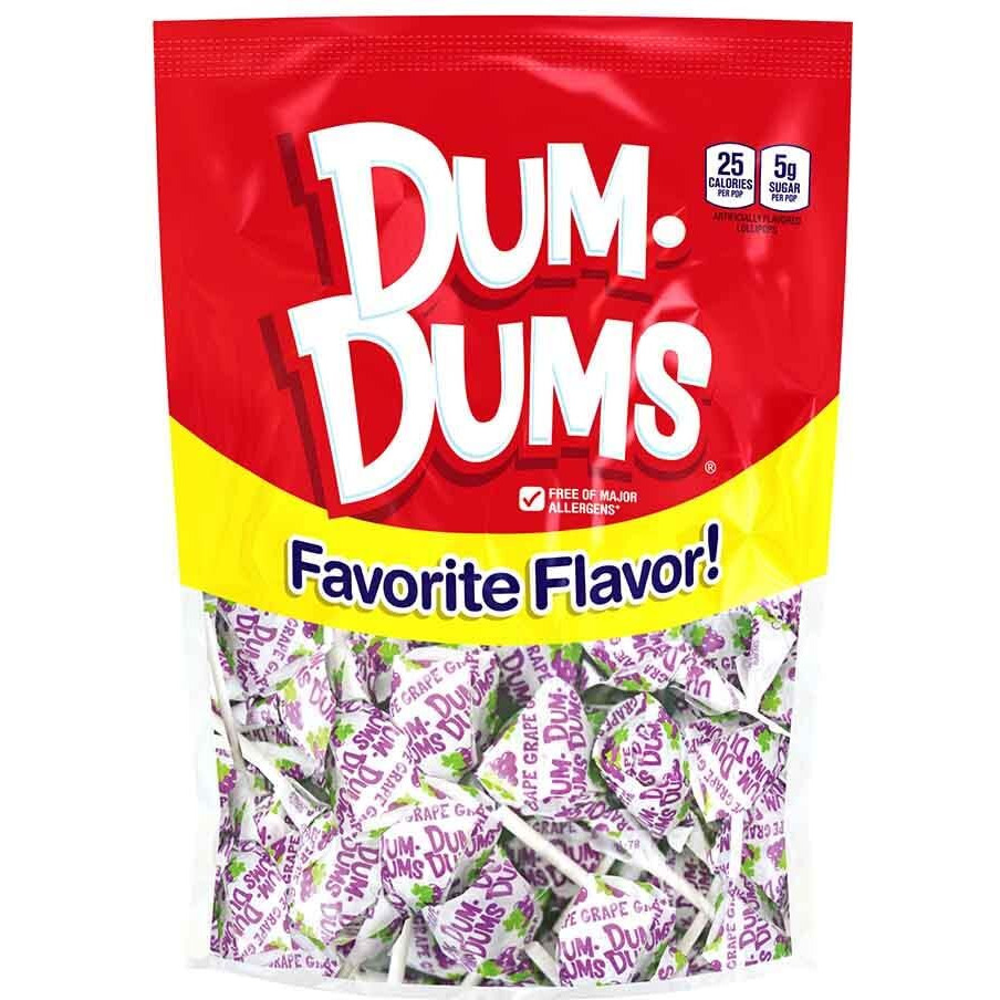 Dum Dums Lollipops Grape Flavor 1-50 Ct Bag