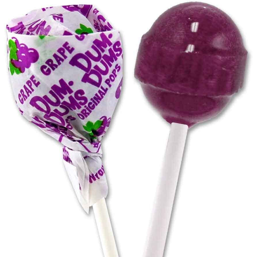 Dum Dums Lollipops Grape Flavor 1-50 Ct Bag