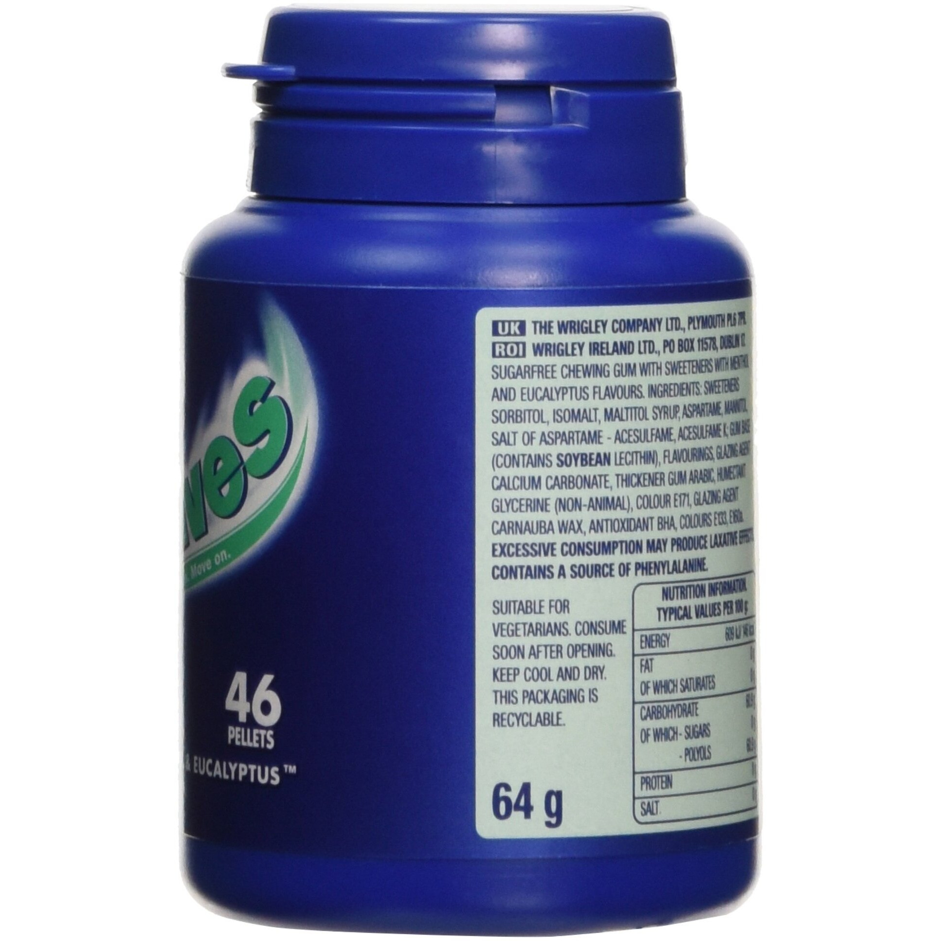 Wrigley's Airwaves Menthol And Eucalyptus Bottle, 64 G