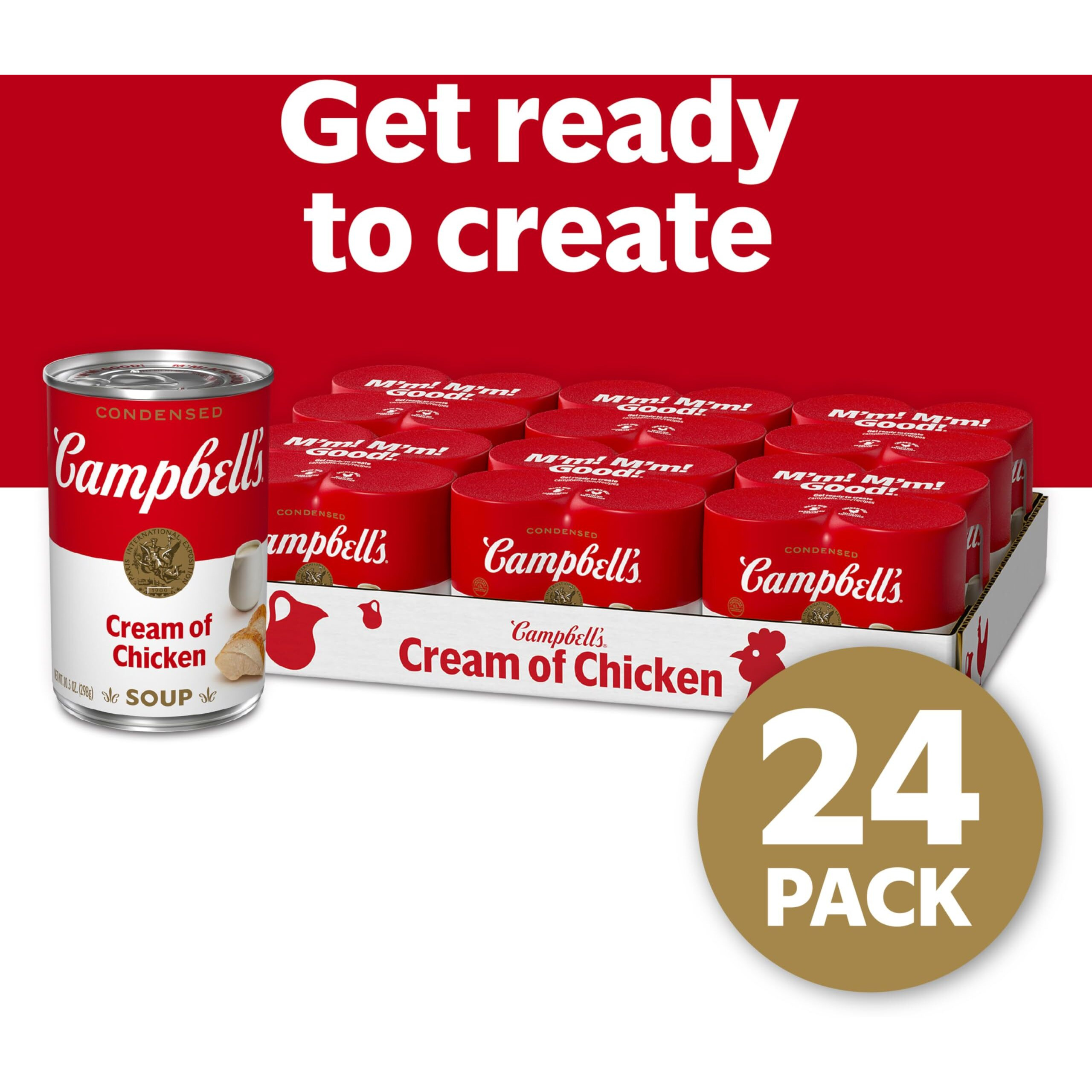 Campbell's Condensed Cream Of Chicken Soup, 10.5 Ounce Can (Pack Of 4) (Case Of 6)