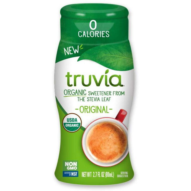Truvia Organic Zero-Calorie Liquid Stevia Sweetener, Fluid Ounce Bottle, Original Flavor, 2.7 Fl Oz (Pack Of 12)