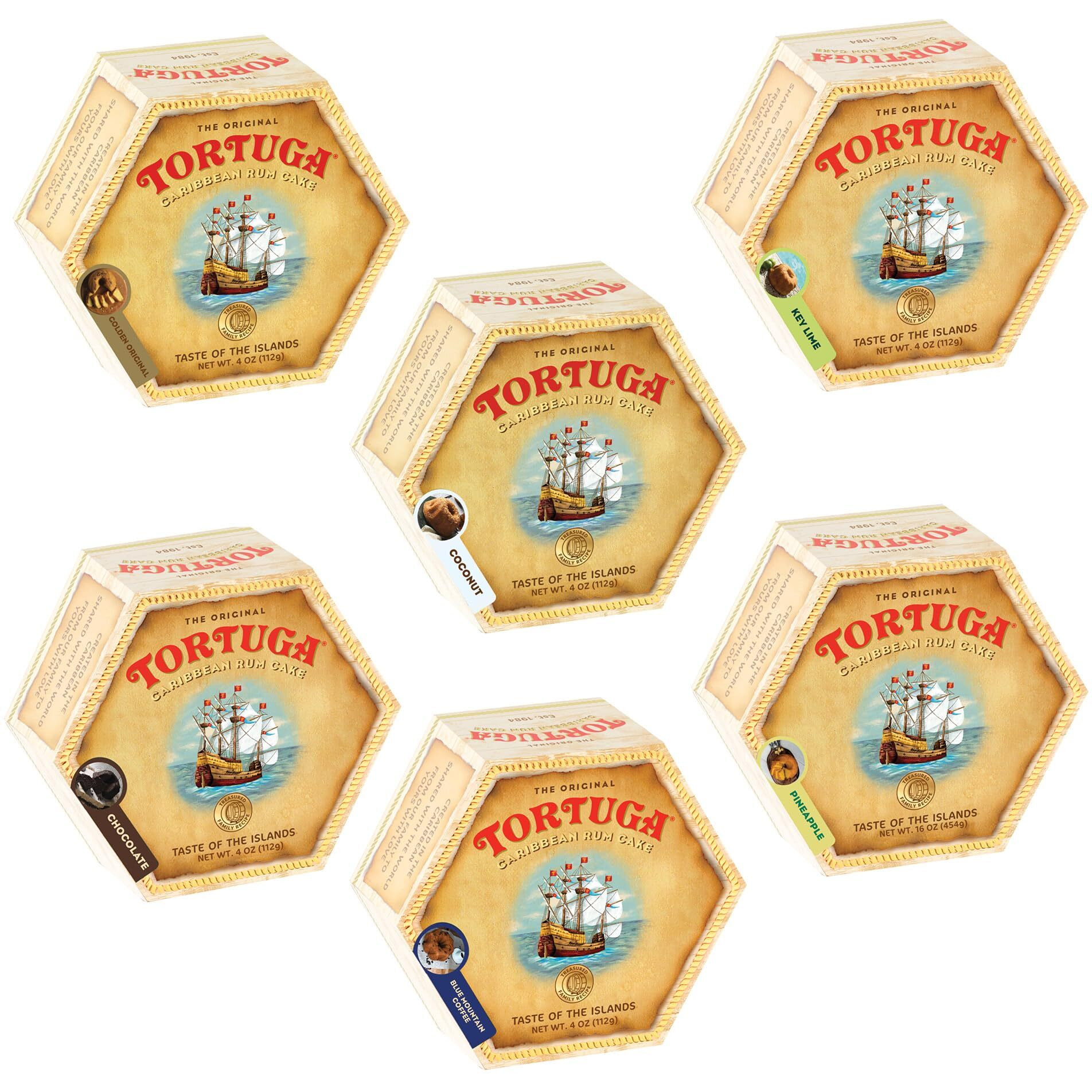 Tortuga Caribbean Cake 4 Oz, 6 Ct