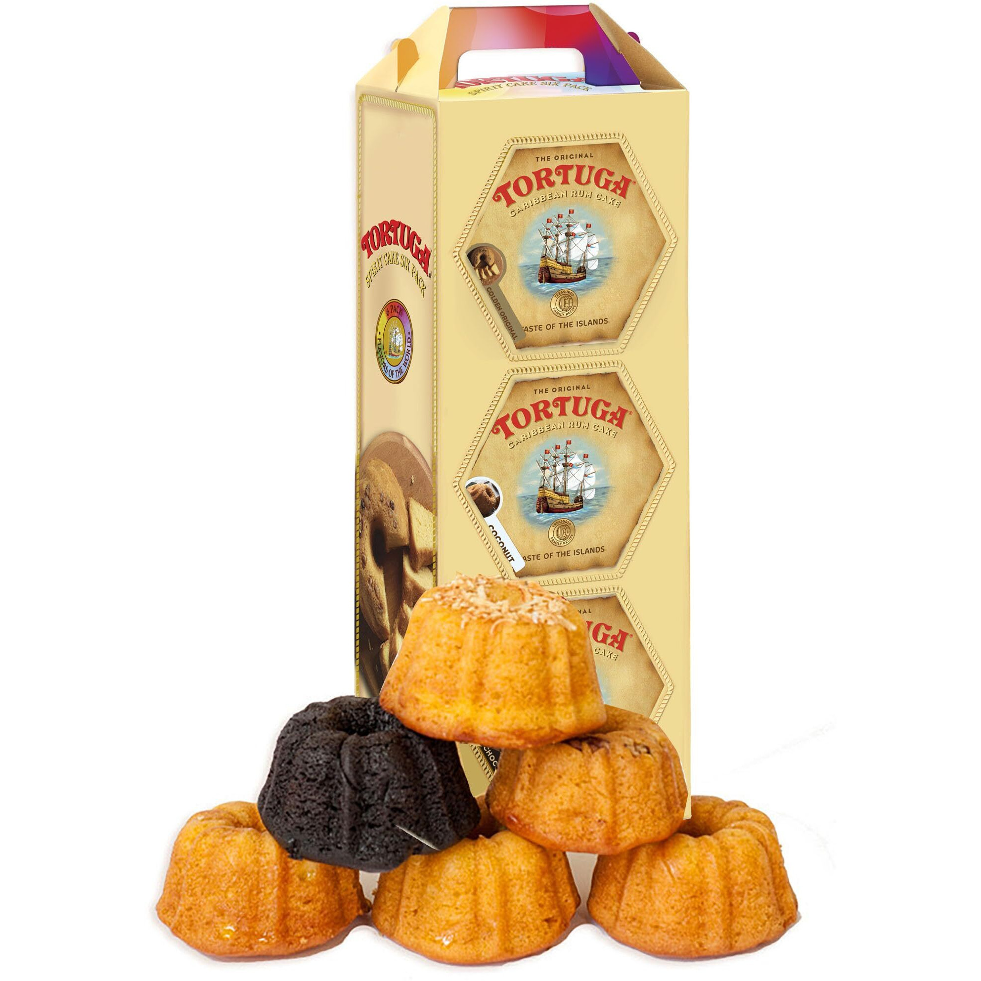 Tortuga Caribbean Cake 4 Oz, 6 Ct