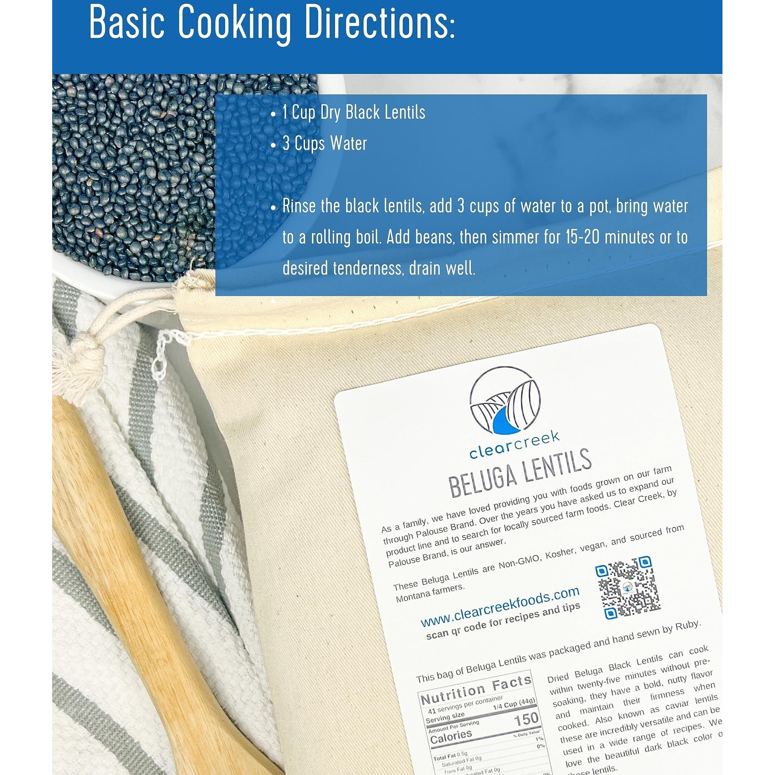 Black Beluga Caviar Lentils | Non-Gmo | Kosher | Premium Quality | Versatile | Ideal For Healthy Cooking