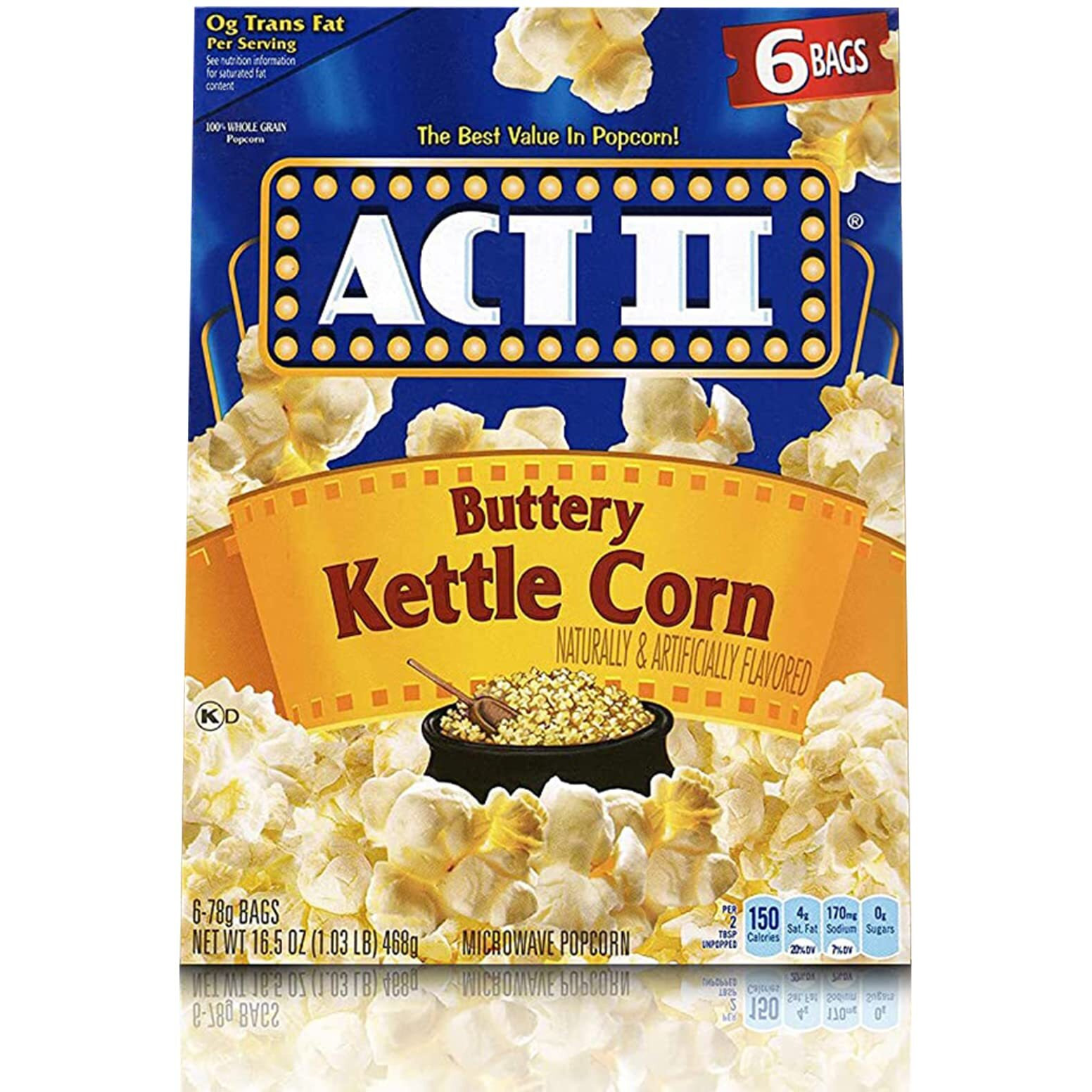 Kettle Corn - Act Ii Buttery Kettle Corn - 6 Bags