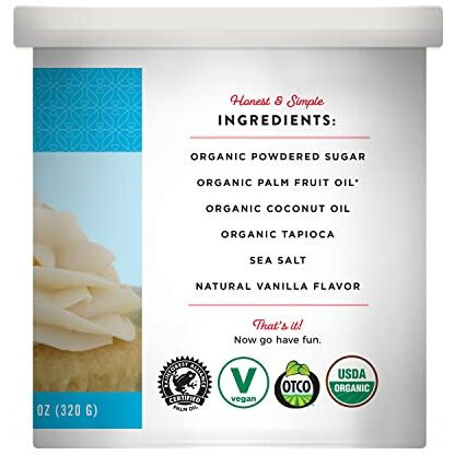Miss Jones Baking Organic Buttercream Frosting, Perfect For Icing And Decorating, Vegan-Friendly Vanilla (Pack Of 6)