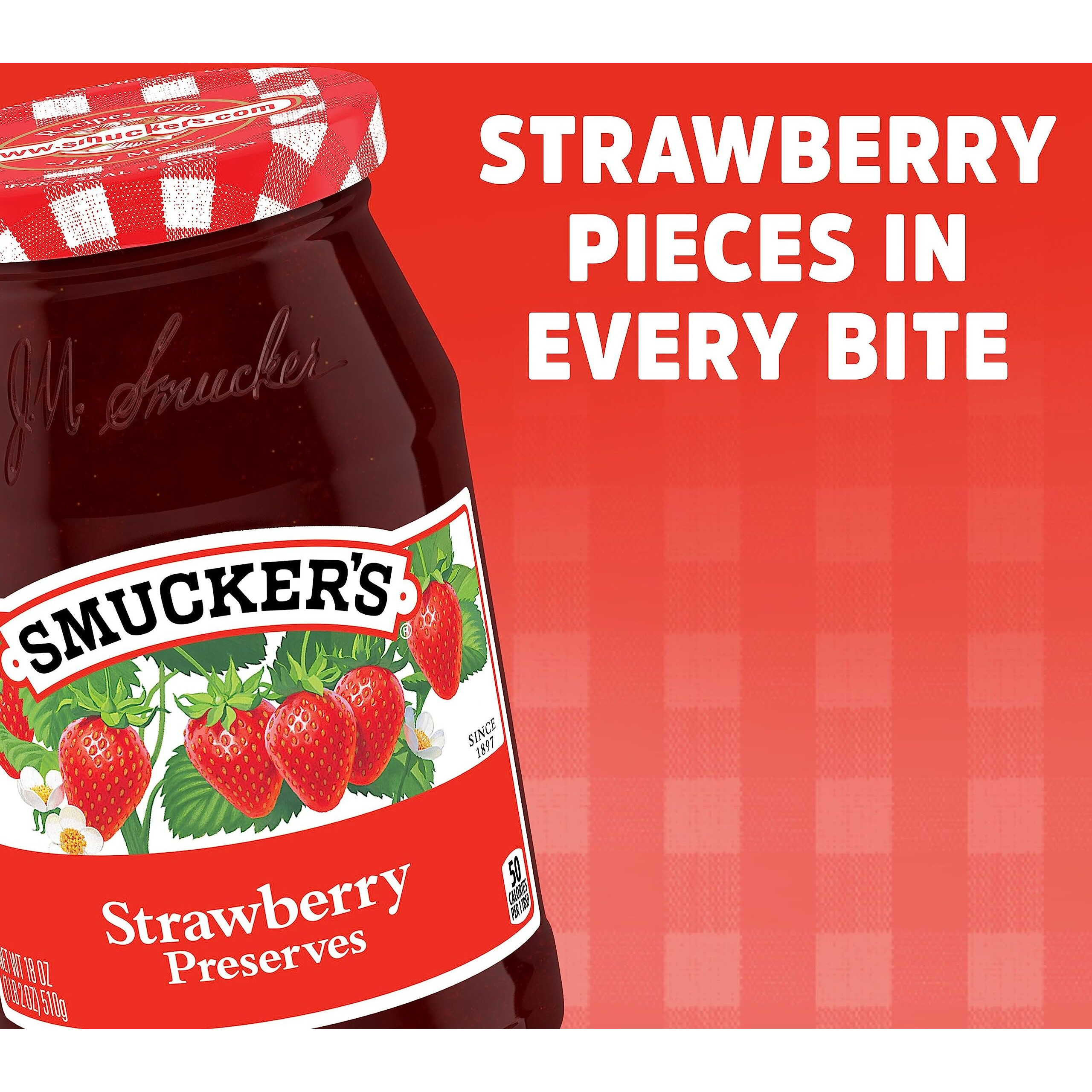 Smucker's Strawberry Preserves, 18 Ounces (Pack Of 6)