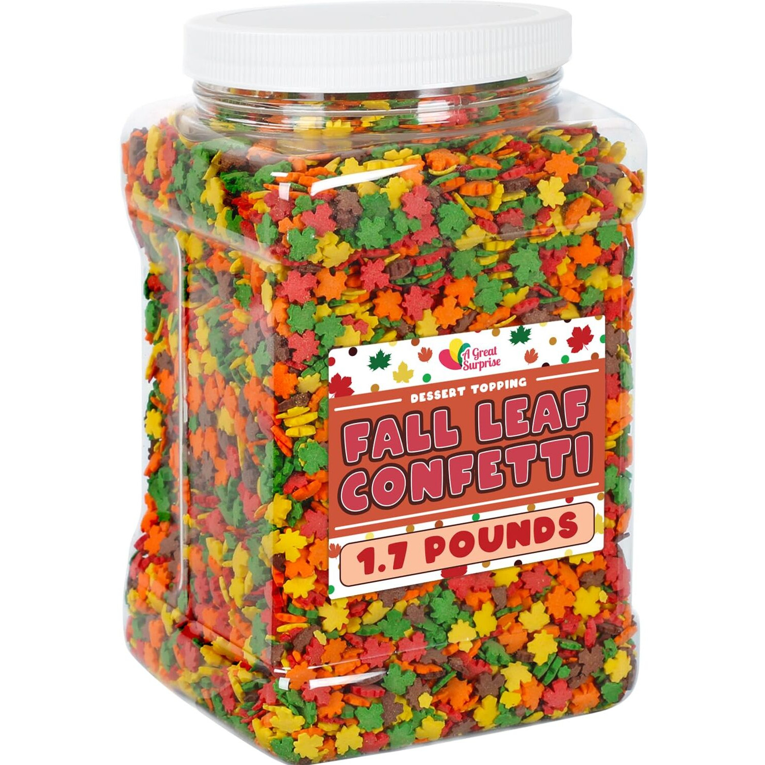 Fall Sprinkles - 1.7 Pounds - Bulk Fall Pumpkin Sprinkles - Fall Leaf Sprinkles For Baking - Autumn Leaf Sprinkles - Thanksgiving Sprinkles For Cupcakes, Cookies, Cake Decorating