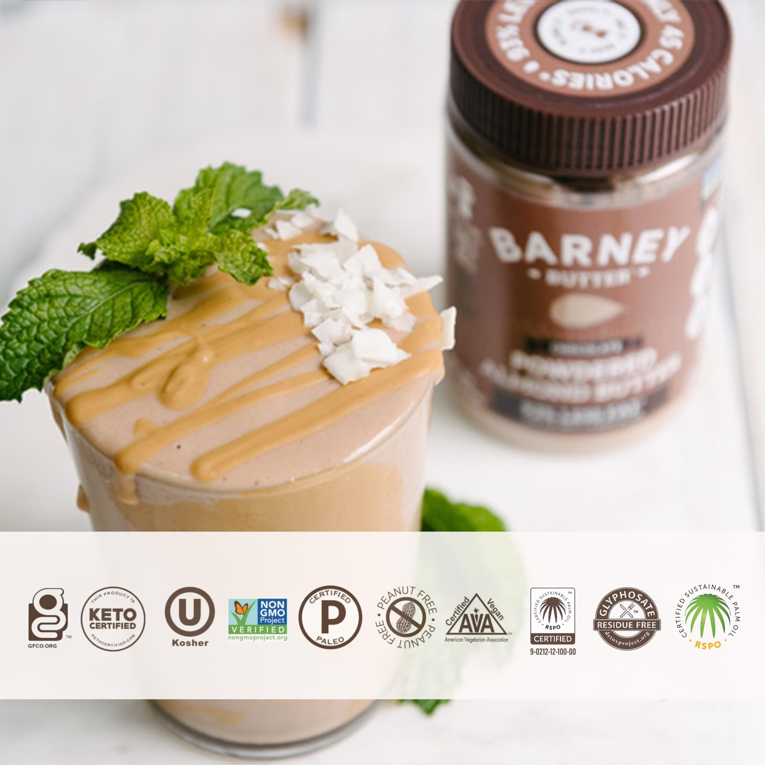 Barney Butter Powdered Almond Butter, Chocolate, 8 Ounce Jar, Non-Gmo, Gluten Free, Keto, Paleo, Vegan