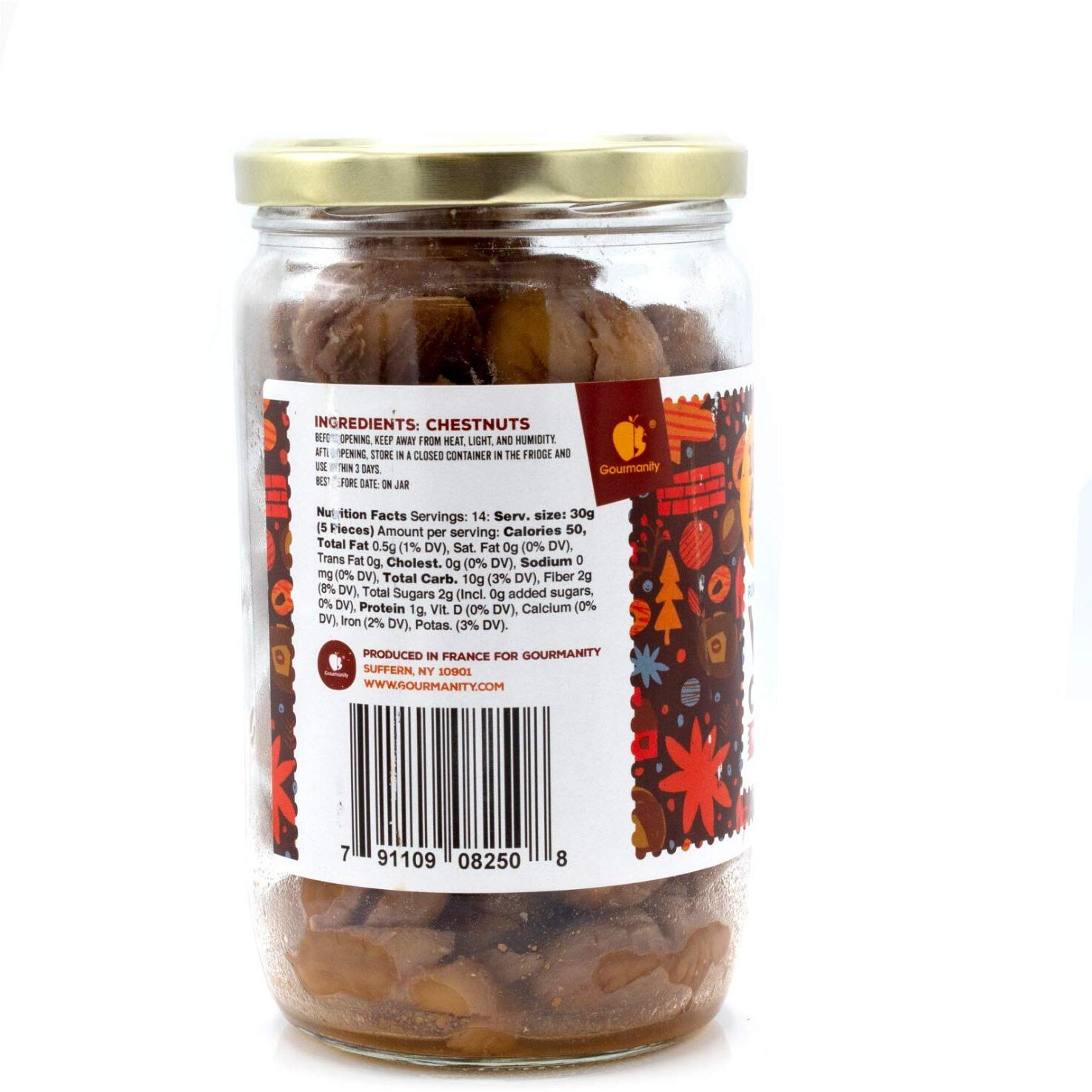 Gourmanity Chestnut Jar, Chestnuts From Ardeche, France, Roasted Chestnuts Peeled And Ready To Eat, Great For Cooking, Baking & Healthy Snacking, Kosher, Non Gmo, Gluten Free 14.8 Oz (Pack Of 2)