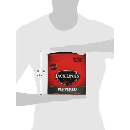 Jack Links Beef Jerky, Peppered, 1.25 Oz. Bags, 10 Count - Flavorful Meat Snack For Lunches, 11G Of Protein And 100 Calories, Made With 100% Beef - 94% Fat Free, No Added Msg Or Nitrates/Nitrites