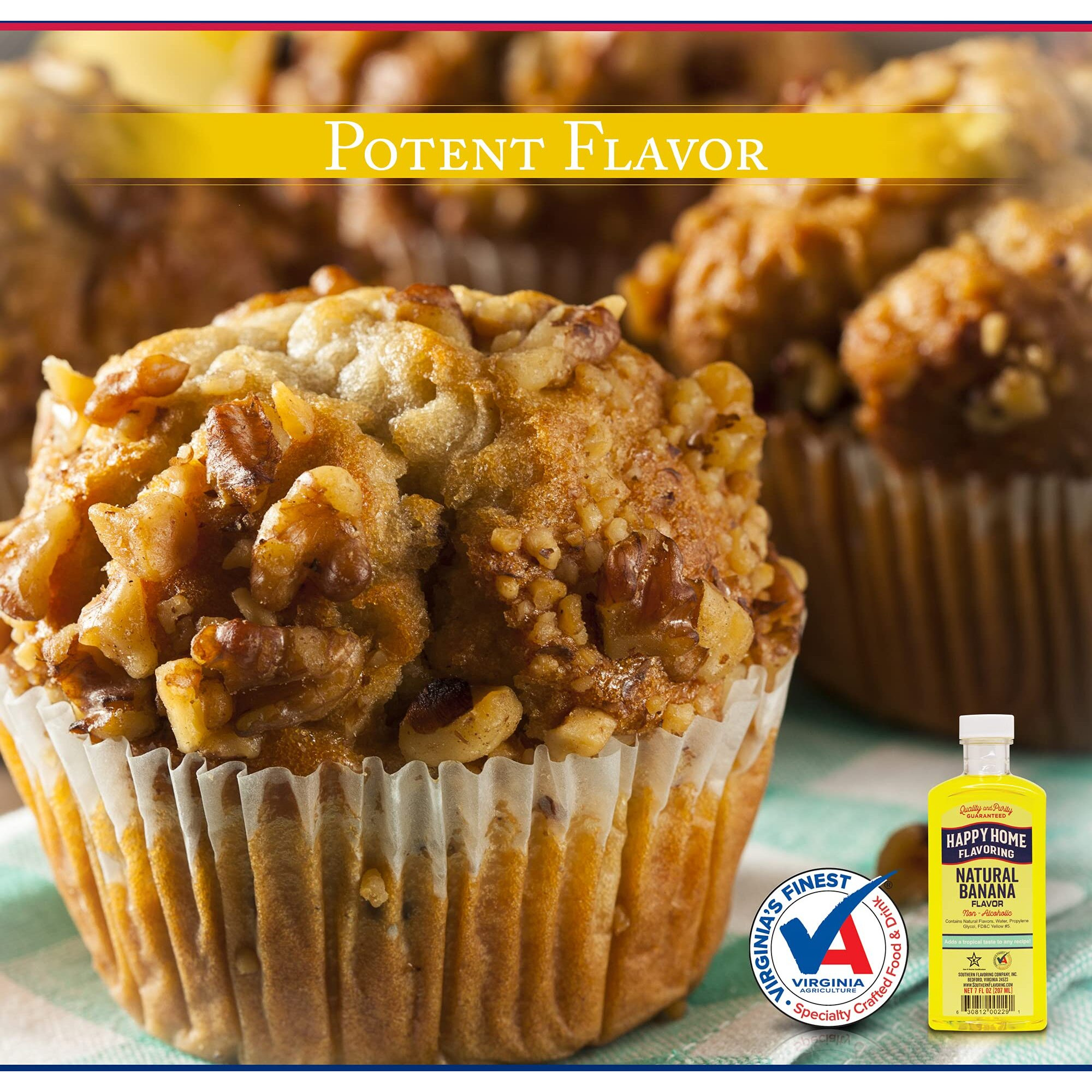 Happy Home Natural Banana Flavoring, Non-Alcoholic, Certified Kosher, 7Oz.