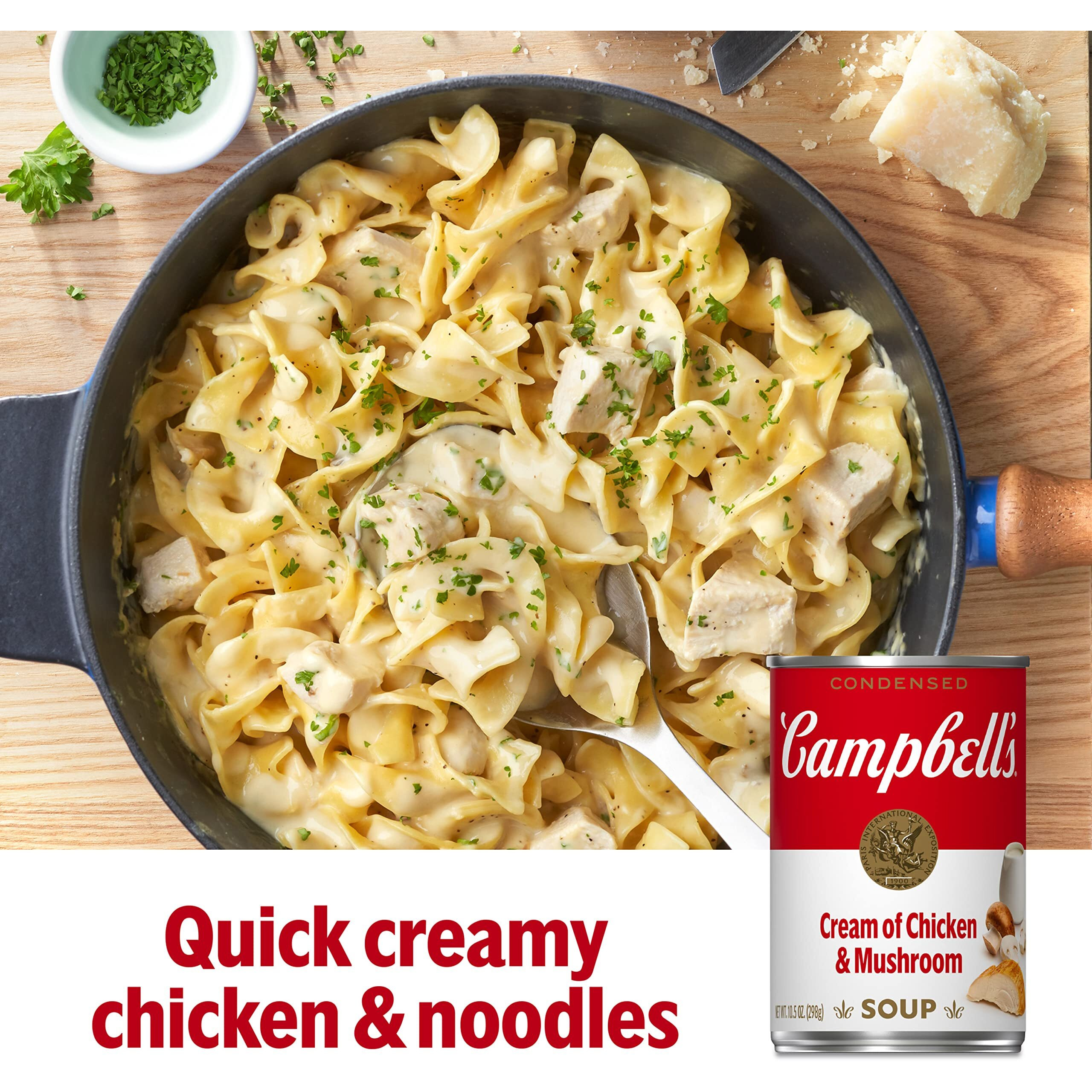 Campbell's Condensed Cream Of Chicken & Mushroom Soup, 10.5 Ounce Can (Pack Of 12)
