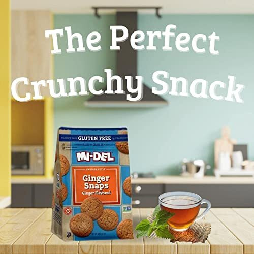 Mi-Del Ginger Snap Cookies Flavor - Non Gmo Certified, 0G Trans Fat Gluten Free Cookies Snacks (Pack Of 1)