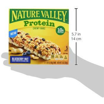 Nature Valley Protein Granola Bars, Blueberry Nut, Chewy Snack Bars, 5 Bars, 7.1 Oz (Pack Of 12)