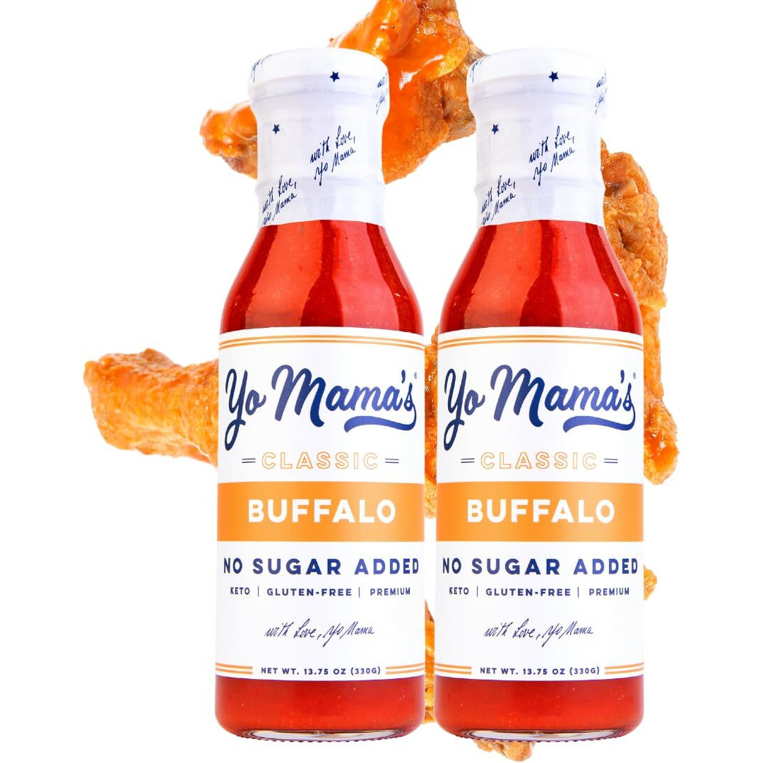 Yo Mamas Foods Keto Buffalo Dipping, Marinade & Wing Sauce - Pack Of (2) - Low-Zero Carb, No Sugar Added, Whole30, Paleo, Gluten And Soy Free, And Low Calorie