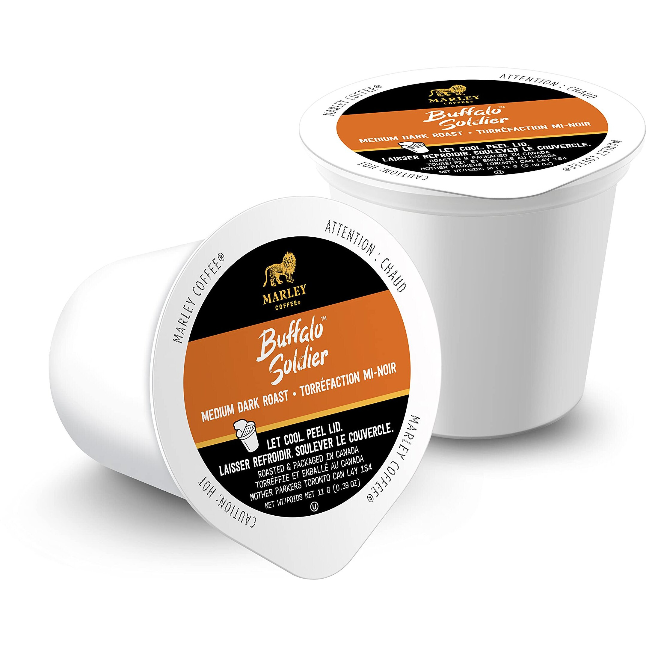 Marley Coffee Single Serve K-Cup Compatible Capsules, Buffalo Soldier, Medium-Dark Roast, 24 Count - Packaging May Vary