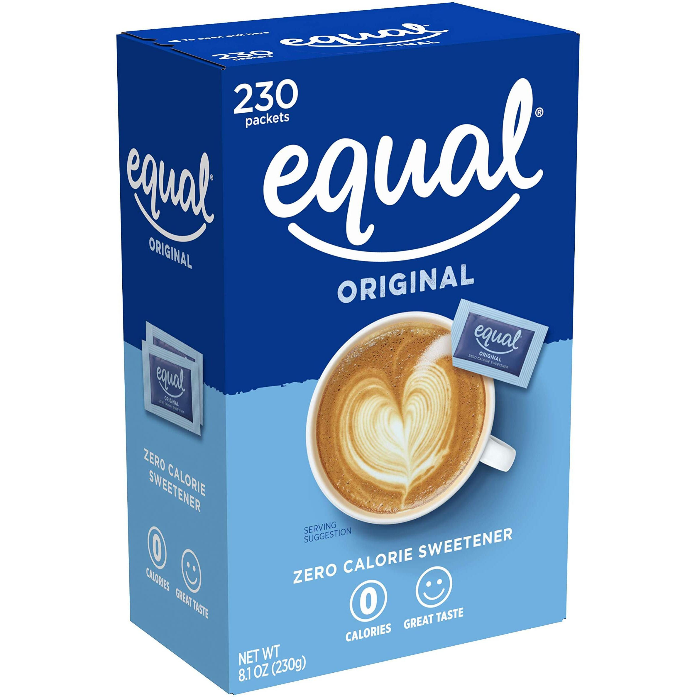 Equal 0 Calorie Sweetener, Sugar Substitute, Zero Calorie Sugar Alternative Sweetener Packets, Sugar Alternative, 230 Count, Pack Of 3