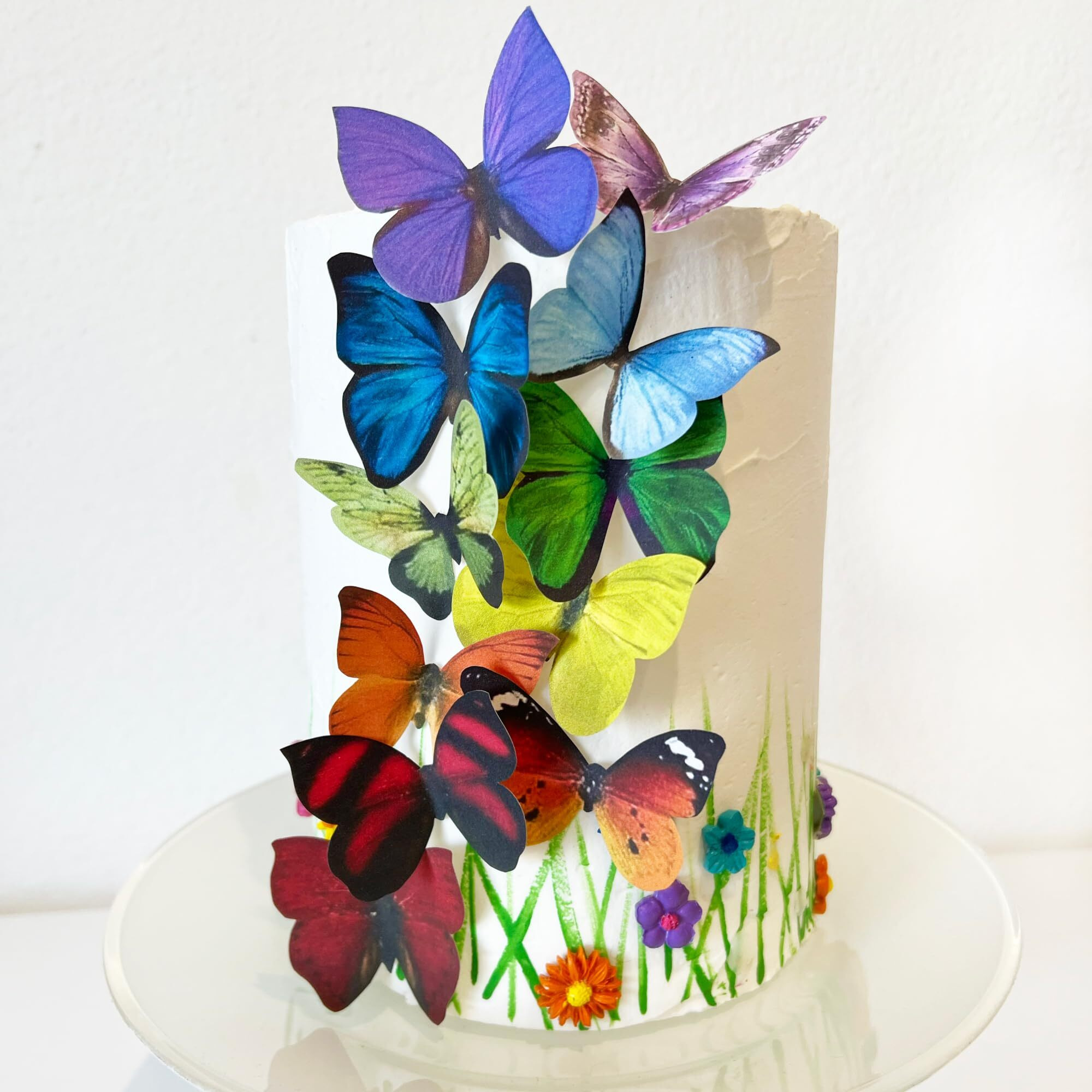 Sugar Robot Inc. Edible Butterflies Large Size Premium Crafted Made In The Usa Cake And Cupcake Toppers, Decoration (Rainbow)