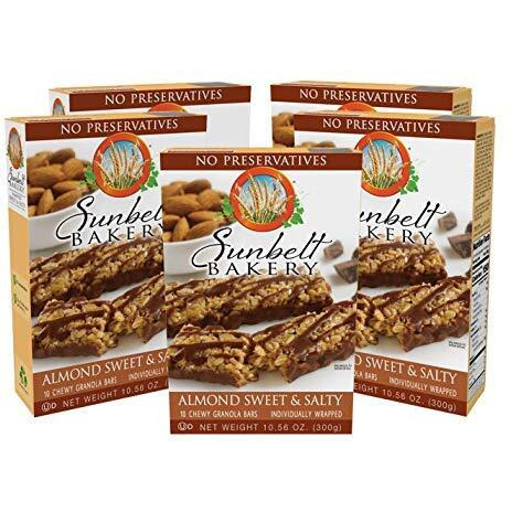 Sunbelt Bakery Almond Sweet & Salty Chewy Granola Bars, 50-1.0 Oz Bars (5 Boxes)