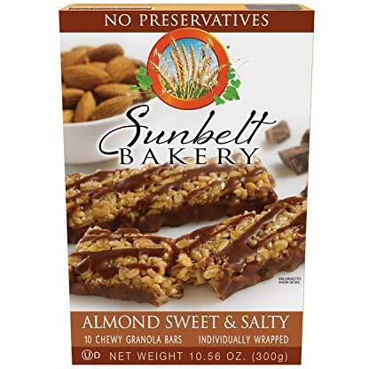 Sunbelt Bakery Almond Sweet & Salty Chewy Granola Bars, 50-1.0 Oz Bars (5 Boxes)