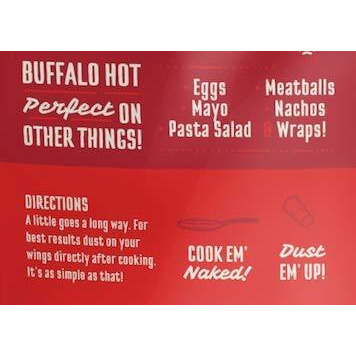 Kosmos Q Hot Buffalo Wing Dust - 5 Oz Bag For Wings, Popcorn & More - Hot Smoky Buffalo Bbq Wings Dry Rub With Cayenne, Blue Cheese & Garlic (Hot Buffalo)