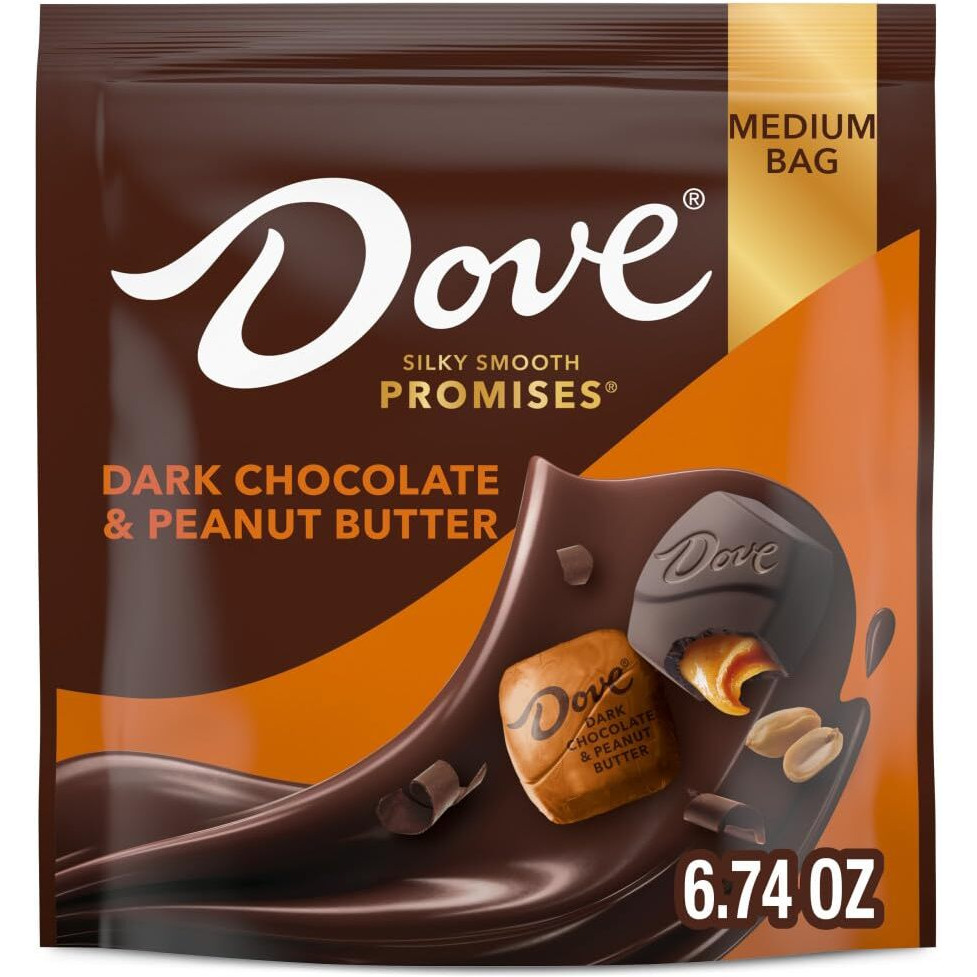 Dove Promises Dark Chocolate Peanut Butter Candy, Bulk Candy, Individually Wrapped, 7.61 Oz, 8 Pack