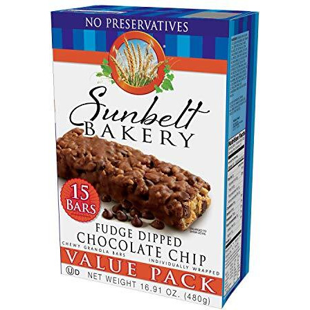 Sunbelt Bakery Fudge Dipped Chocolate Chip Chewy Granola Bars, 30-1.1 Oz Bars (2 Boxes)