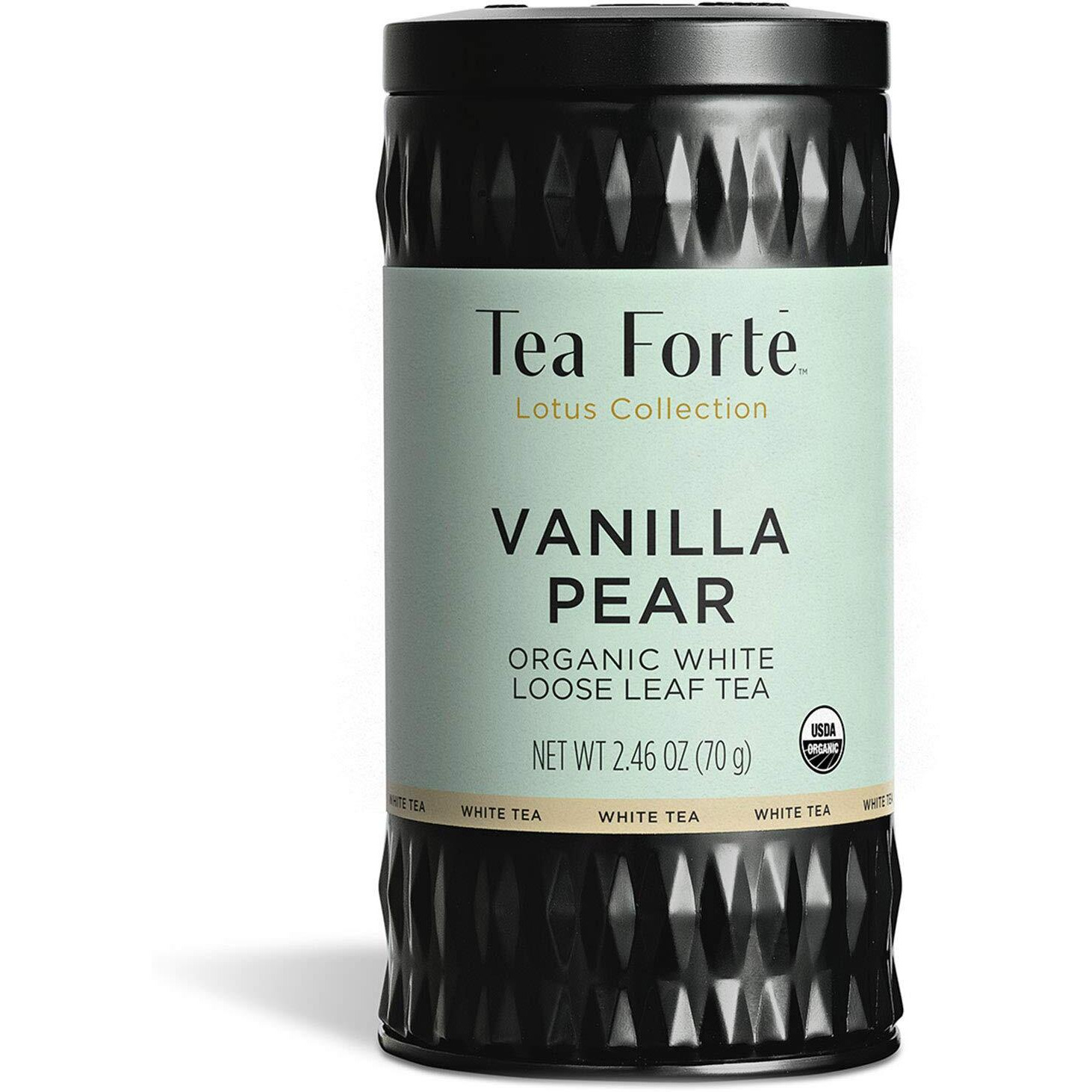 Tea Forte Vanilla Pear Organic White Tea, Loose Tea Canister Makes 35-50 Cups, Lotus Organic White Tea, 2.46 Ounces
