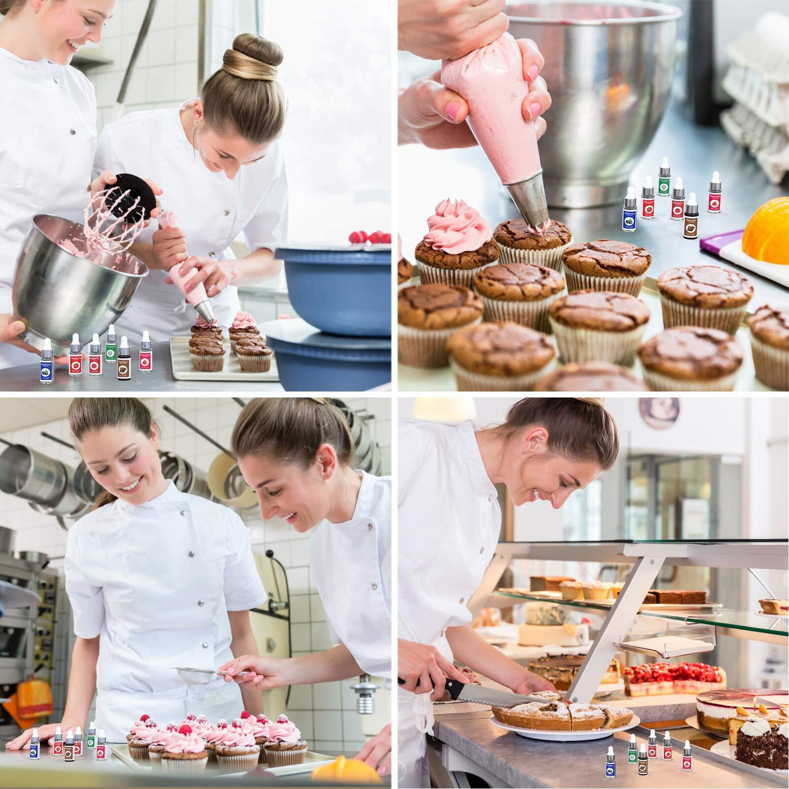 Nomeca Food Flavoring Oil, Fruit Vanilla Cream Chocolate Strawberry Candy Flavors For Baking, Cooking And Lip Gloss Making - Water & Oil Soluble - .2 Fl Oz (6 Ml) Bottles With Dropper (Pack Of 6)