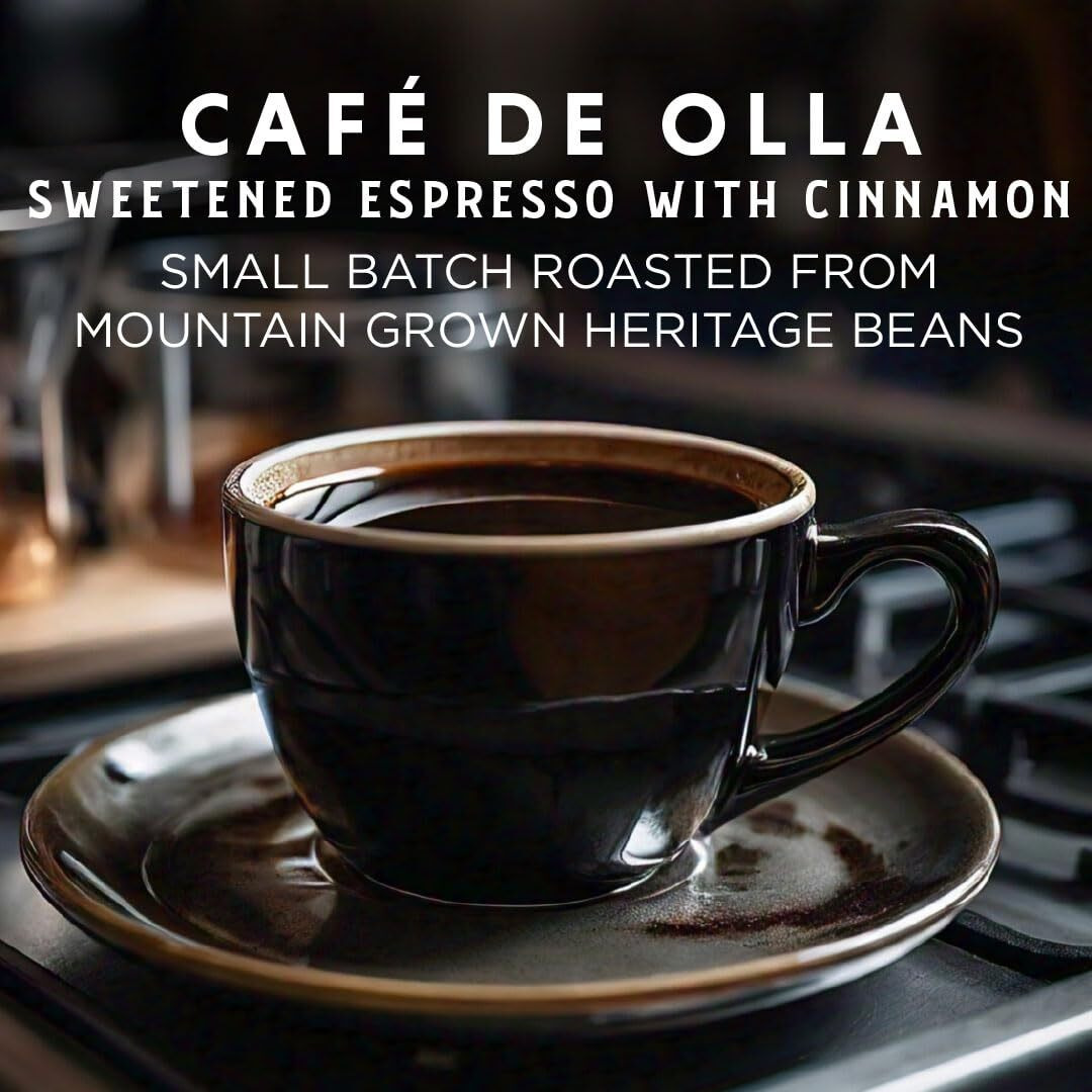 Oriente Dark Roast Cuban Coffee Pods, 18 Ct. | Cafe De Olla | Sweetened Espresso W/Cinnamon | 100% Arabica Dark Roast Coffee | Solar Energy Produced Recyclable Pods Compatible W/Keurig K Cups Maker