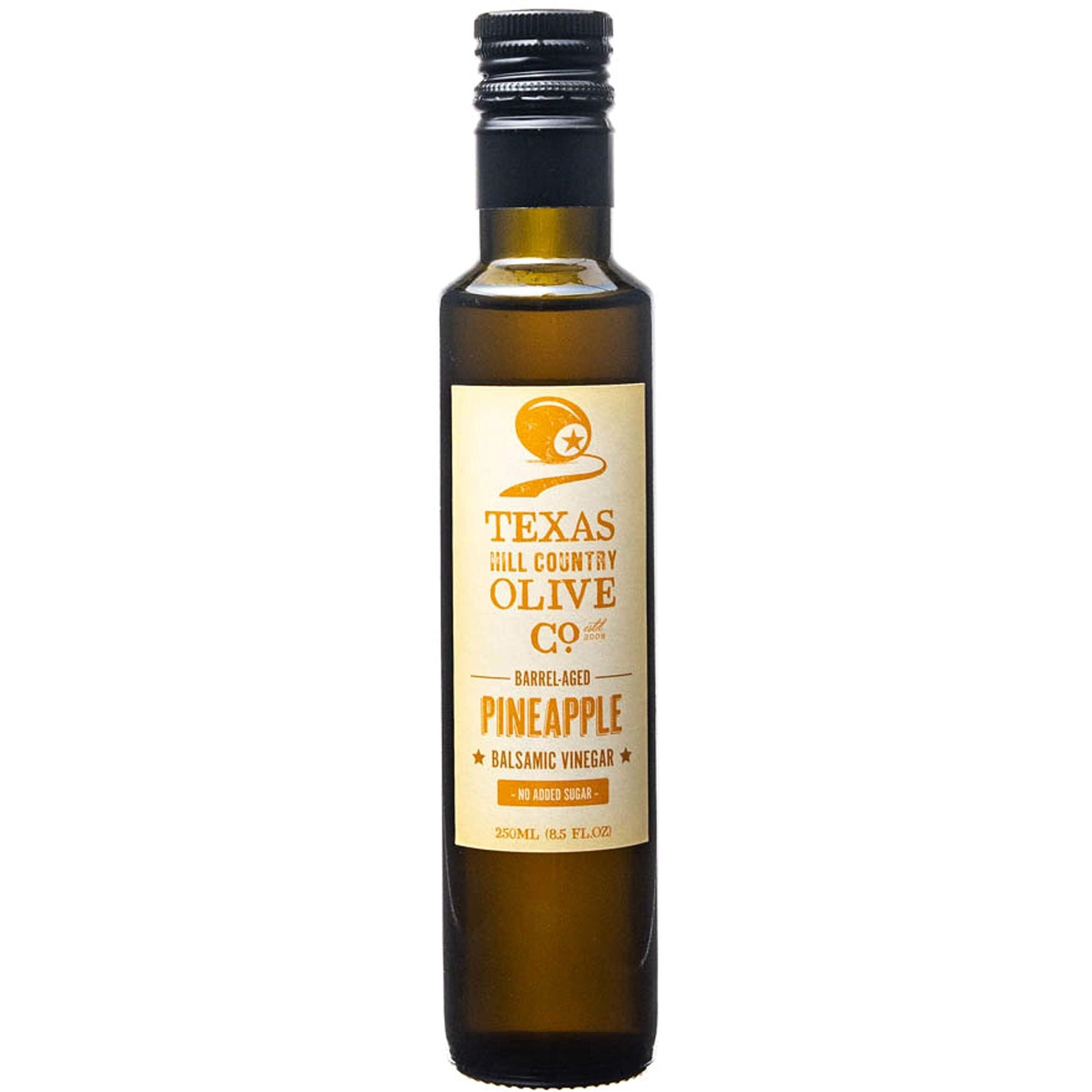 Pineapple Balsamic Vinegar - Gourmet Barrel Aged Infused Balsamic Vinegar - Great For Dressing Dipping Glazing - No Artificial Flavors Or Added Sugar - Made In Texas (8.5 Oz)