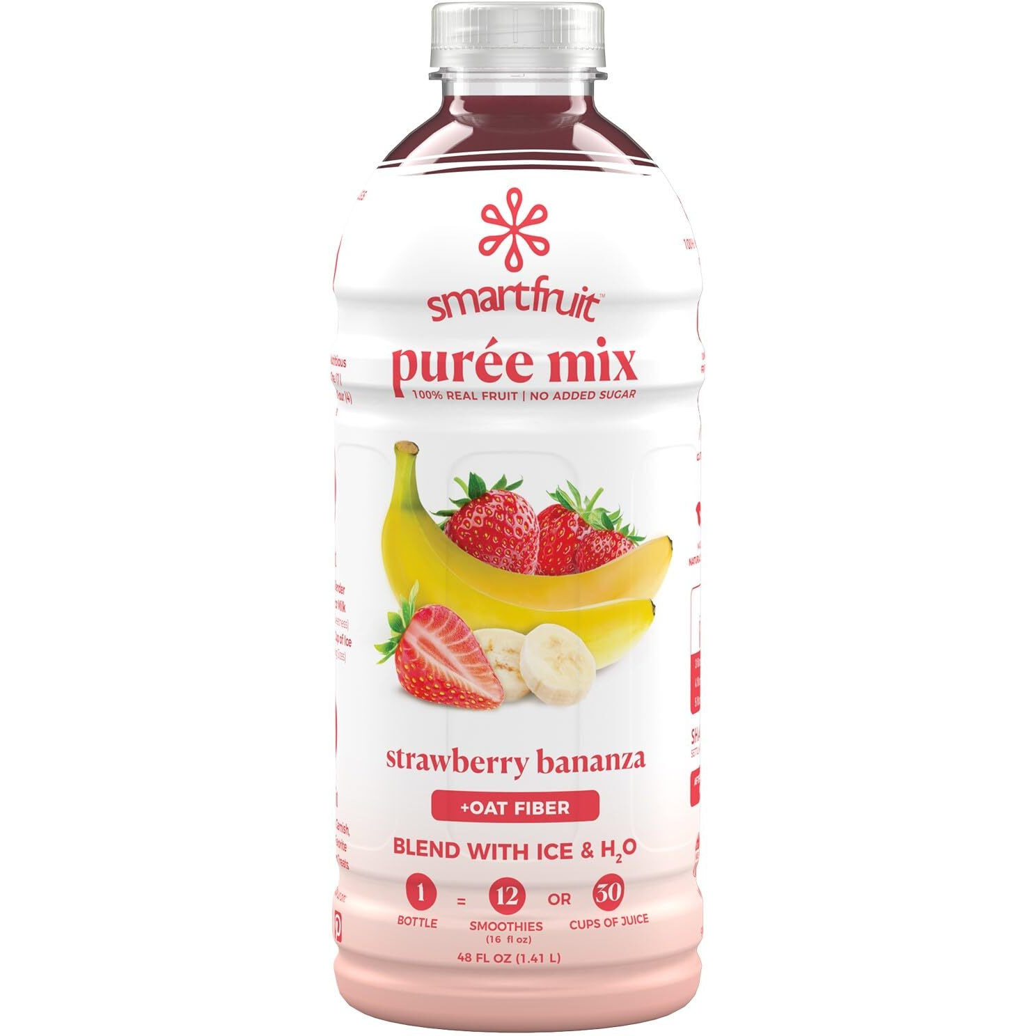 Smartfruit - 100% Real Fruit Pur  E, Non-Gmo, No Additives, Vegan - 48 Fl. Oz (Strawberry Bananza)