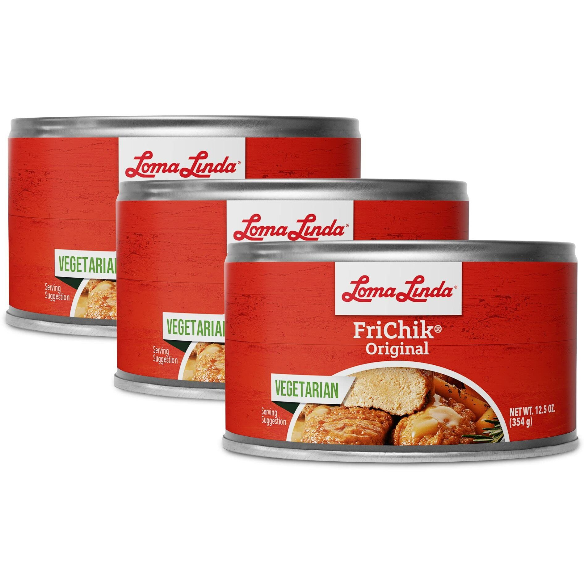 Loma Linda Frichik - Plant-Based Chicken Alternative - 12.5 Oz Can - 3-Pack, Ideal For Vegetarian Meals