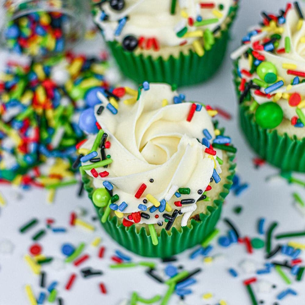 Superhero Sprinkles For Cake, Cookie, Cupcake Decorating, And Baking - Edible Super Hero Cake Decorations In Fun Colorful Sprinkles, Jimmies, Nonpareils, With Confetti Quin And Star Sprinkles