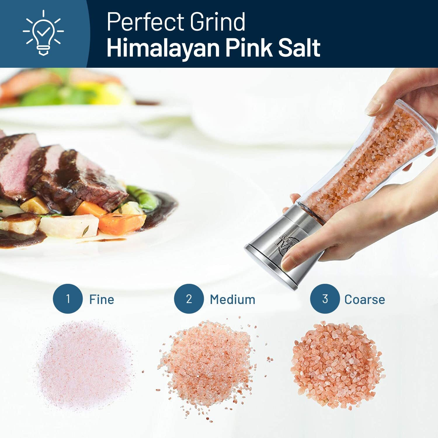 Himalayan Pink Salt 5 Lbs Coarse Grain Bulk Bag - Himalayan Pure Gourmet Crystals -Suitable For Body Bath Scrubs Table Salt Grinder & Salt Mills - Kosher