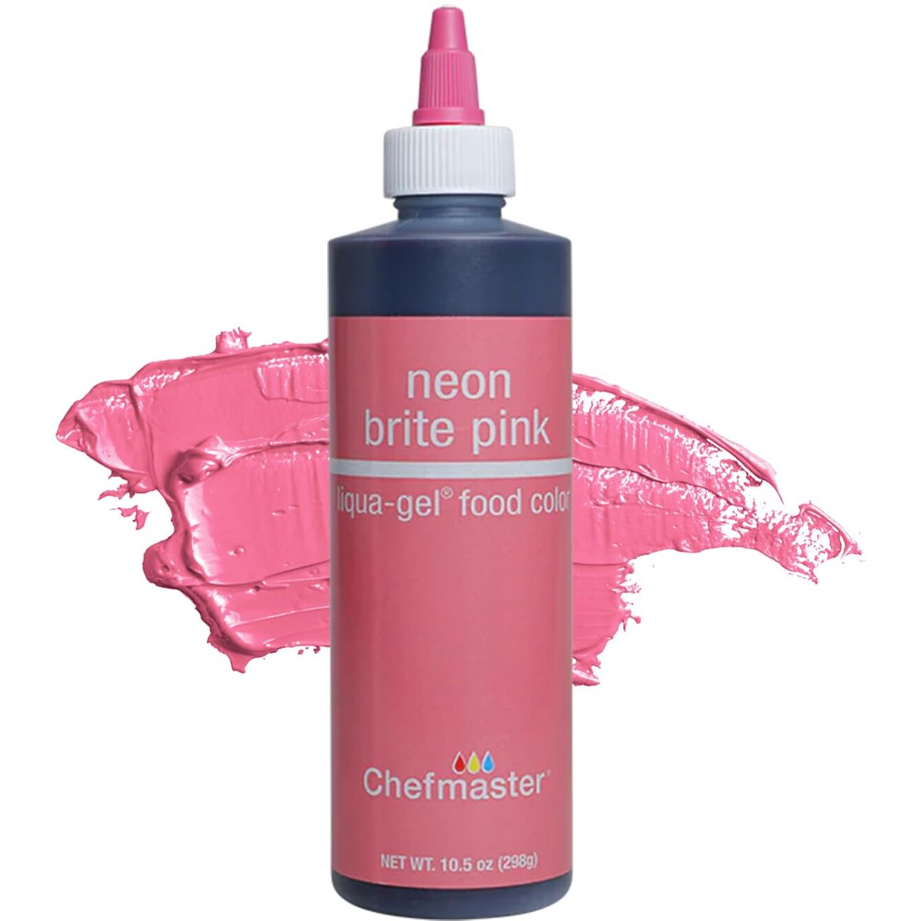 Chefmaster Neon Pink Liqua-Gel Food Coloring | Vibrant Color | Professional-Grade Dye For Icing, Frosting, Fondant | Baking & Decorating | Fade-Resistant | Easy-To-Use | Made In Usa | 10.5 Oz
