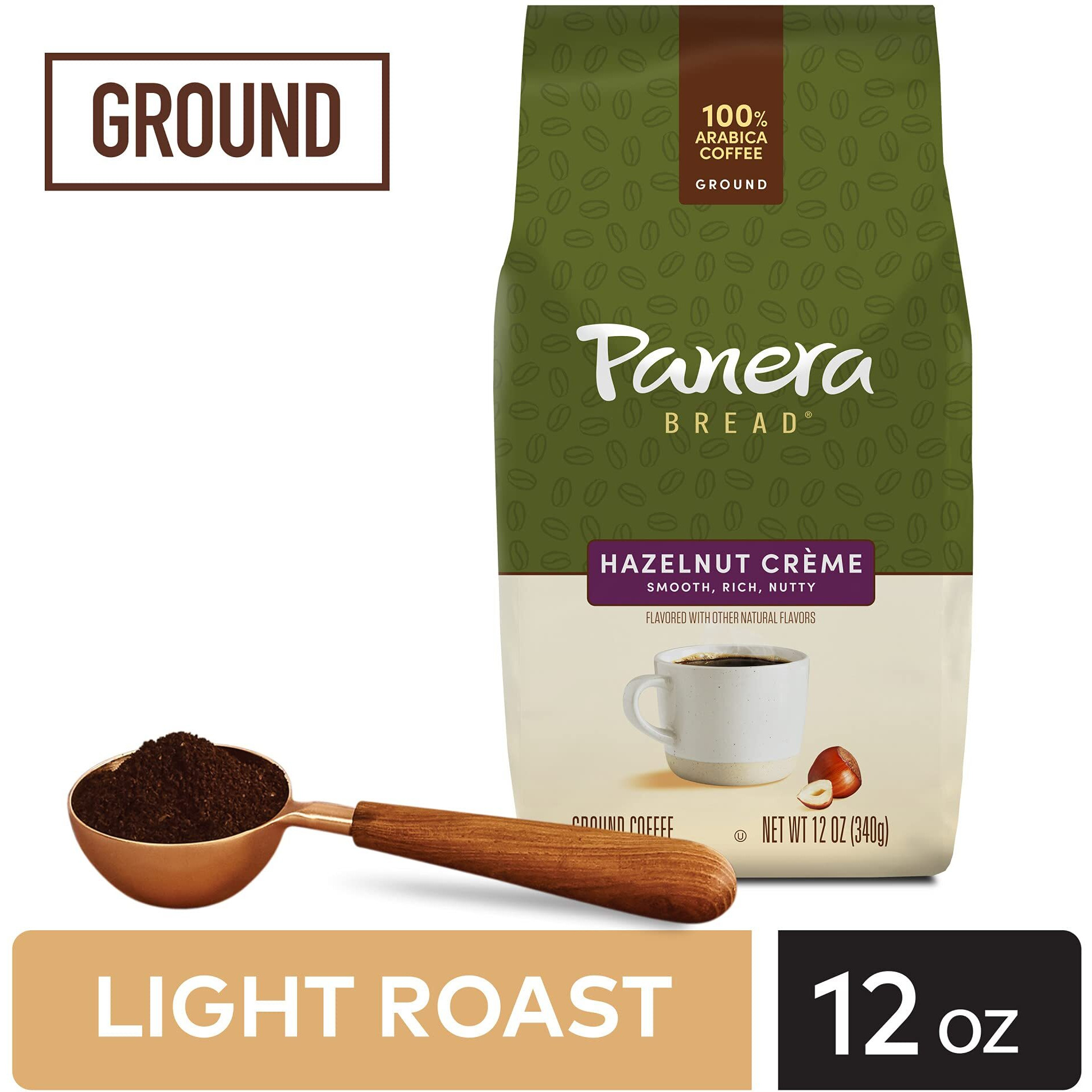 Panera Hazelnut Crme, Ground Coffee, Flavored Coffee, Bagged 12Oz.