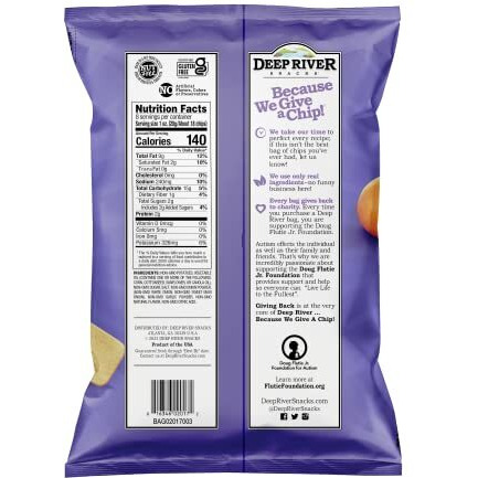 Deep River Snacks Sweet Maui Onion Kettle Cooked Potato Chips, Non Gmo, 8 Ounce (Pack Of 12)