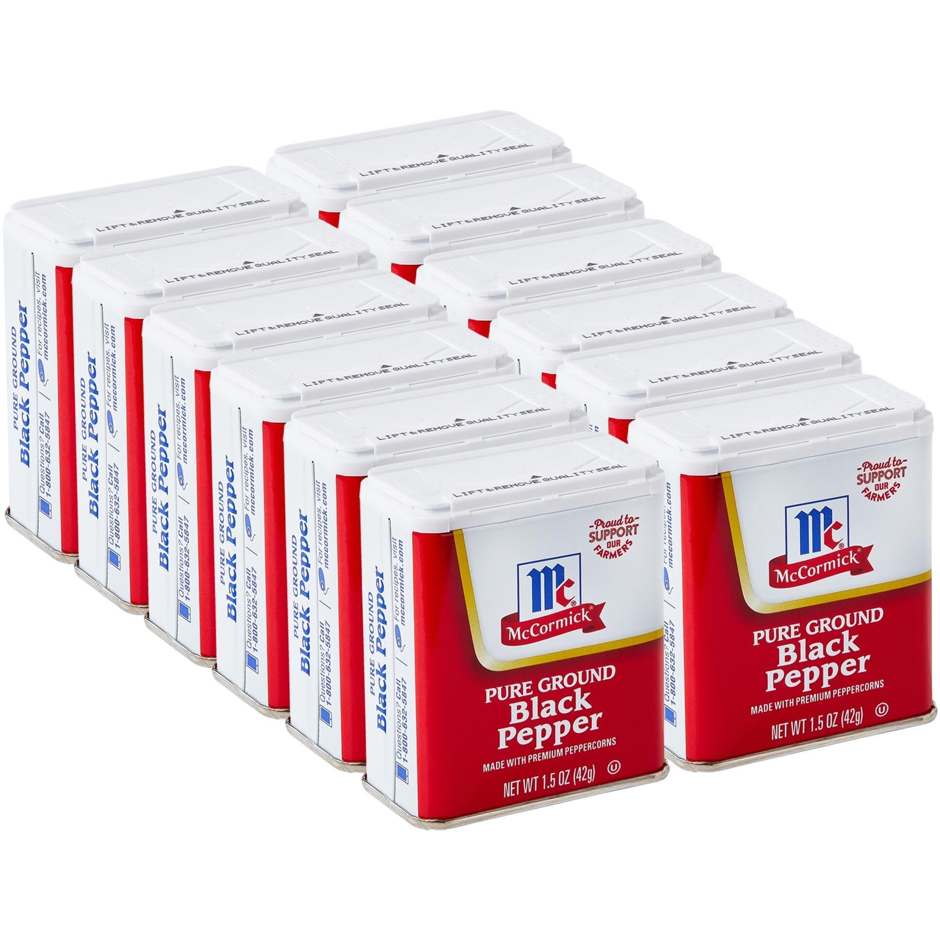 Mccormick Pure Ground Black Pepper, 1.5 Oz (Pack Of 12)