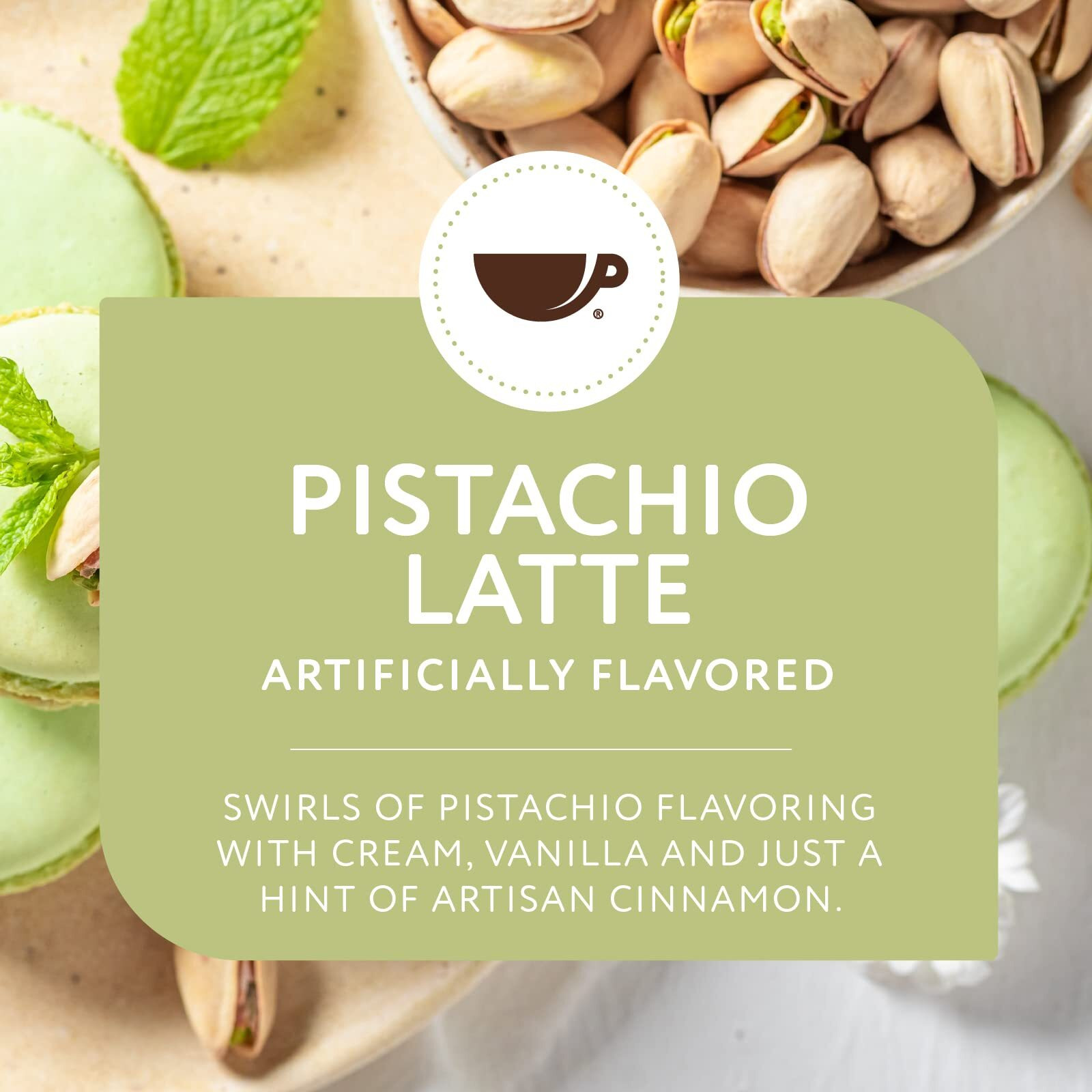 Paramount Roasters, Pistachio Latte Flavored Ground Coffee, 1-12Oz Bag, Medium Roast (Paramount Coffee Company)