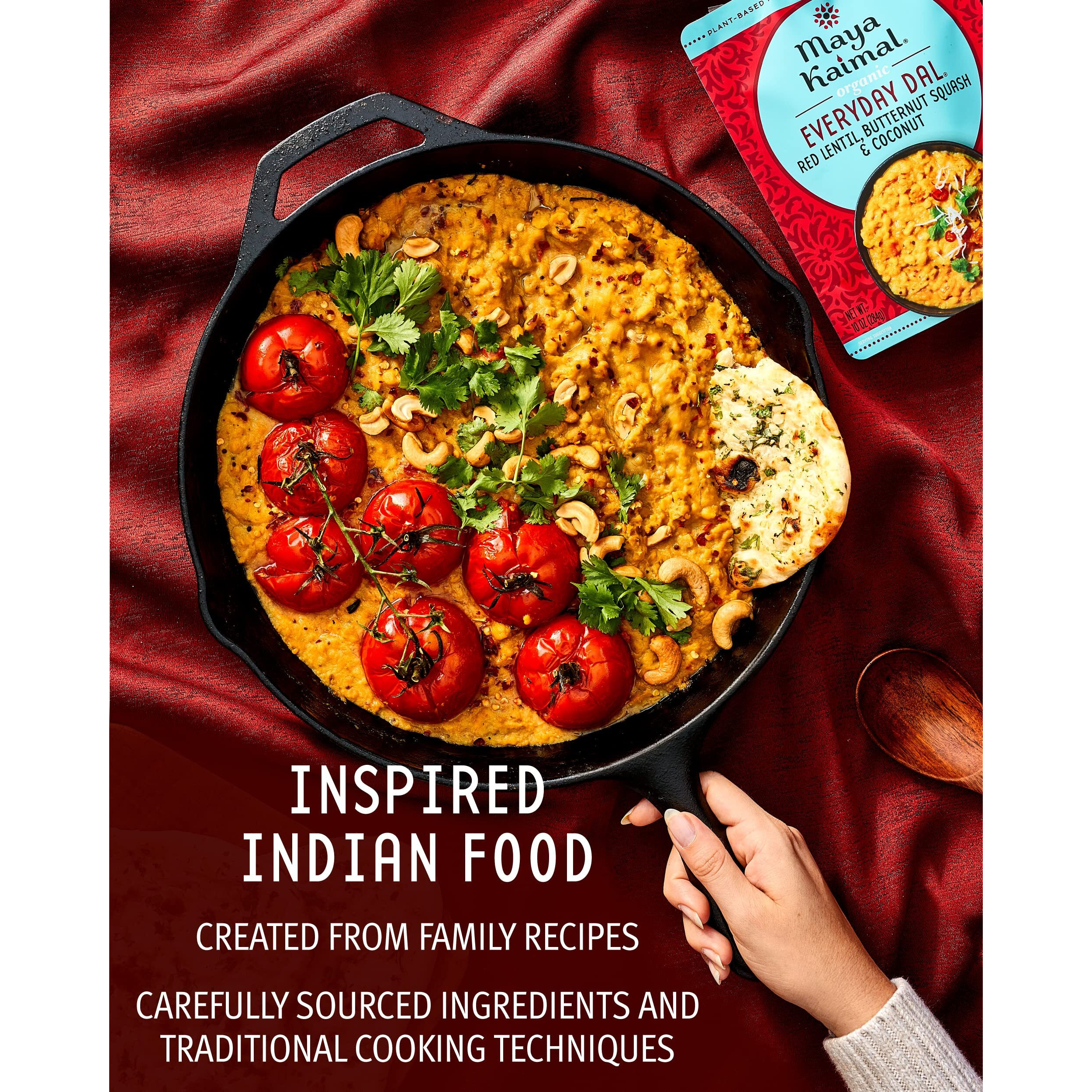 Maya Kaimal Foods - Organic Indian Everyday Dal Variety Pack No. 2 - 10Oz 3 Flavors, 2 Each - Red Lentil, Black Lentil, & Green Split Pea - Vegan