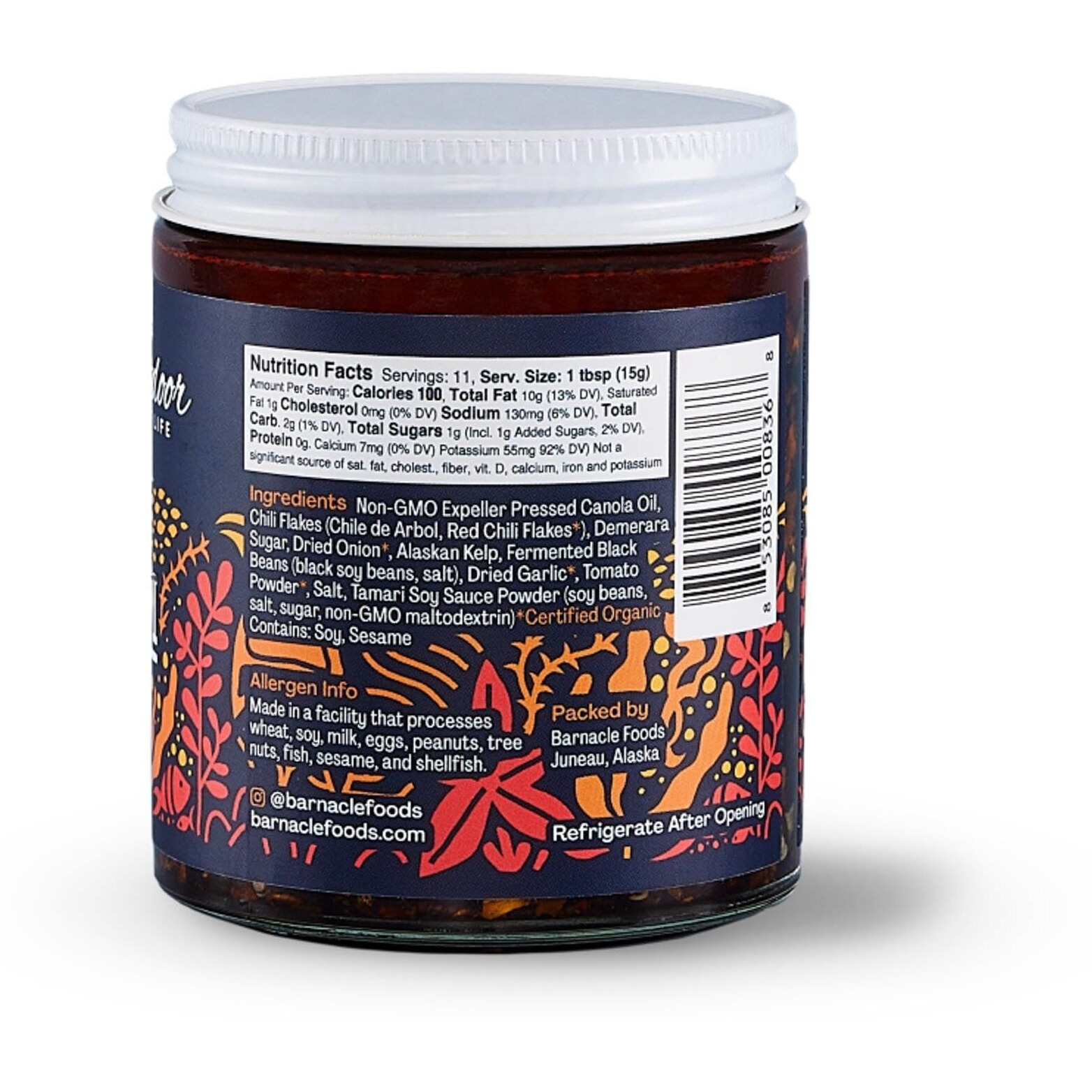 Barnacle Foods Kelp Chili Crisp, 6 Oz. - Medium Spice - Made In Alaska - Crunchy & Flavorful Chili Crisp With Onion, Garlic & Chiles De Arbol - Perfect For Noodles, Pizza & More - Pack Of 2