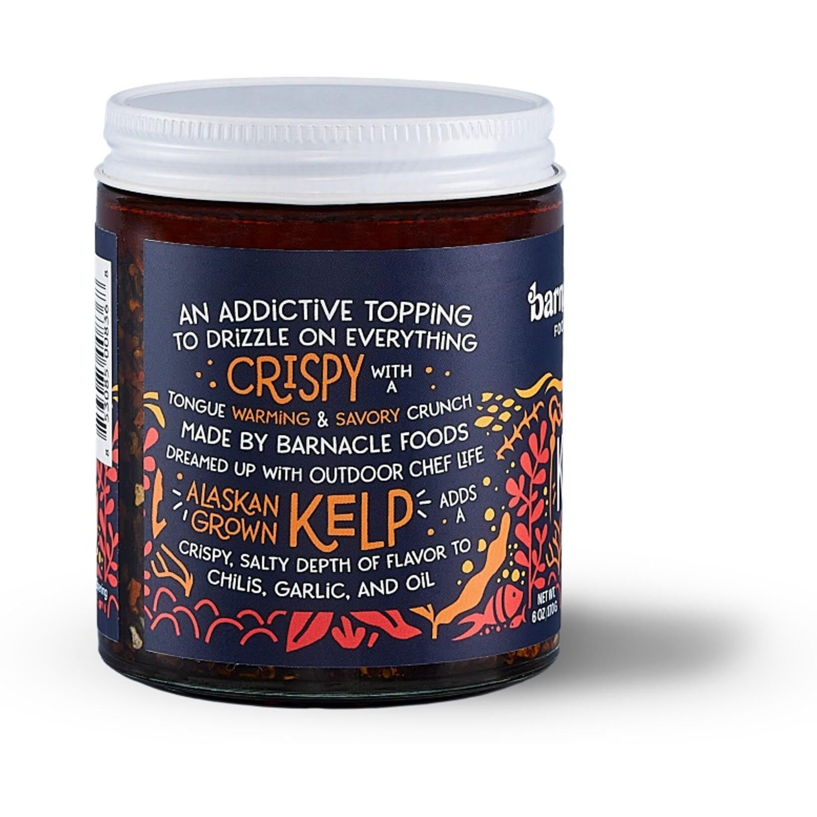 Barnacle Foods Kelp Chili Crisp, 6 Oz. - Medium Spice - Made In Alaska - Crunchy & Flavorful Chili Crisp With Onion, Garlic & Chiles De Arbol - Perfect For Noodles, Pizza & More - Pack Of 2