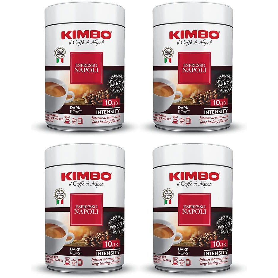 Kimbo Caffe Espresso Napoletano Ground Coffee - 8.8 Oz Can Pack Of 4