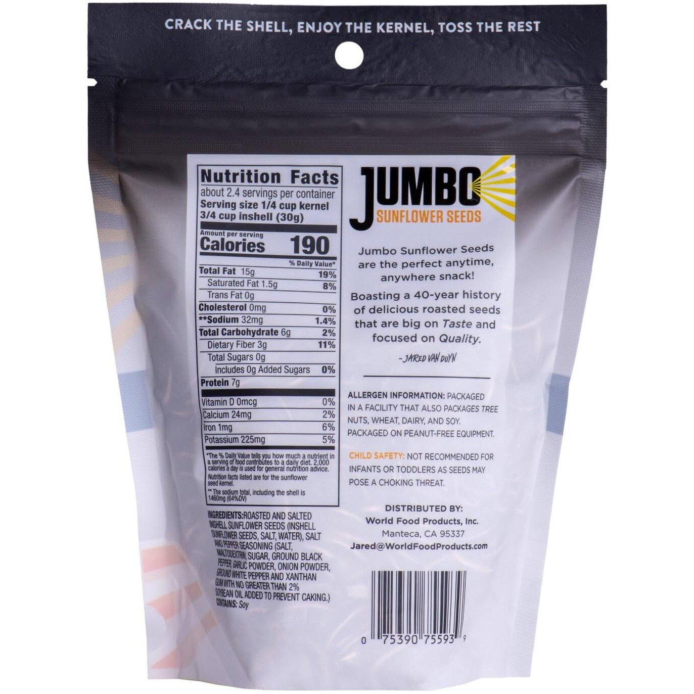Jumbo Sunflower Seeds Sampler Pack - Original, Ranch, Pepper, Bbq, Chipotle, No Salt (11 Bags)