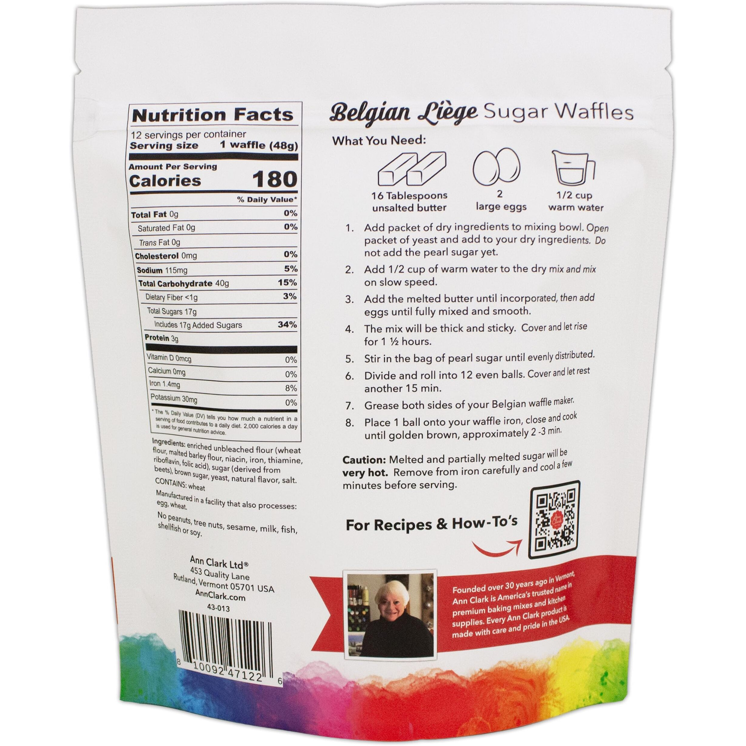 Ann Clark Belgian Lige Sugar Waffle Mix With Authentic Pearl Sugar