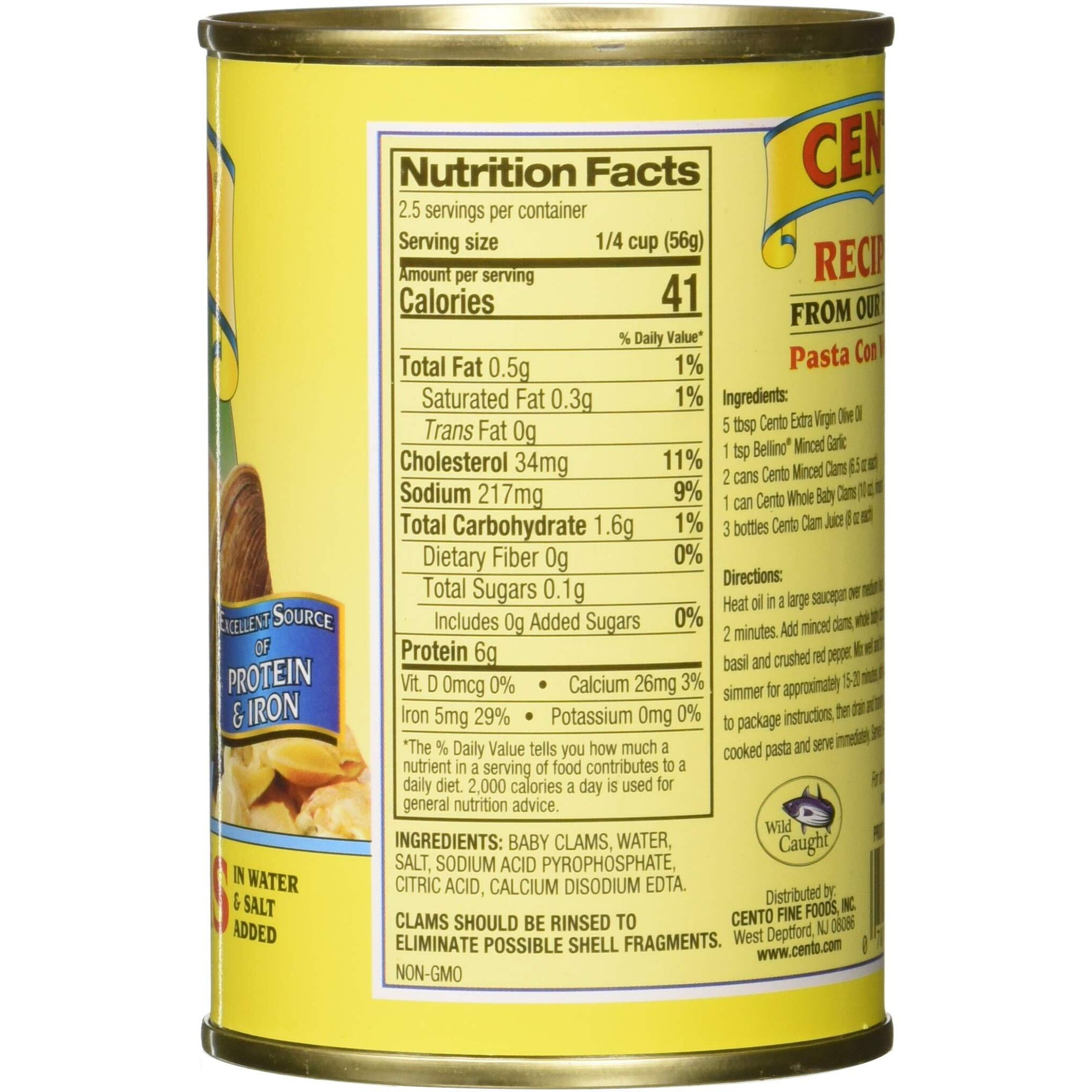 Cento Clam Baby Whole, 10 Ounce (Pack Of 12)