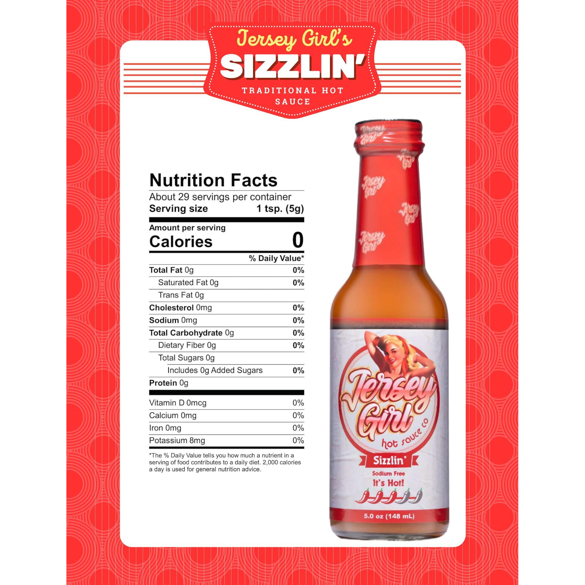 Jersey Girl Hot Sauce 5Oz (Variety) No Sodium/Salt Free - All Natural Craft Hot Sauce Sampler Pack